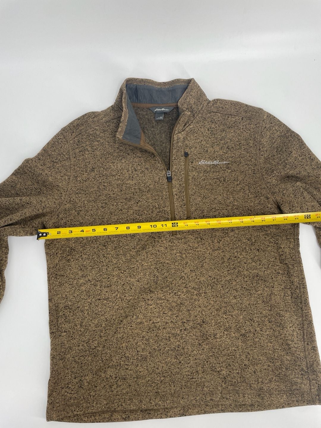 Eddie Bauer Fleece Pullover Size XL Brown 1/4 Zip 8
