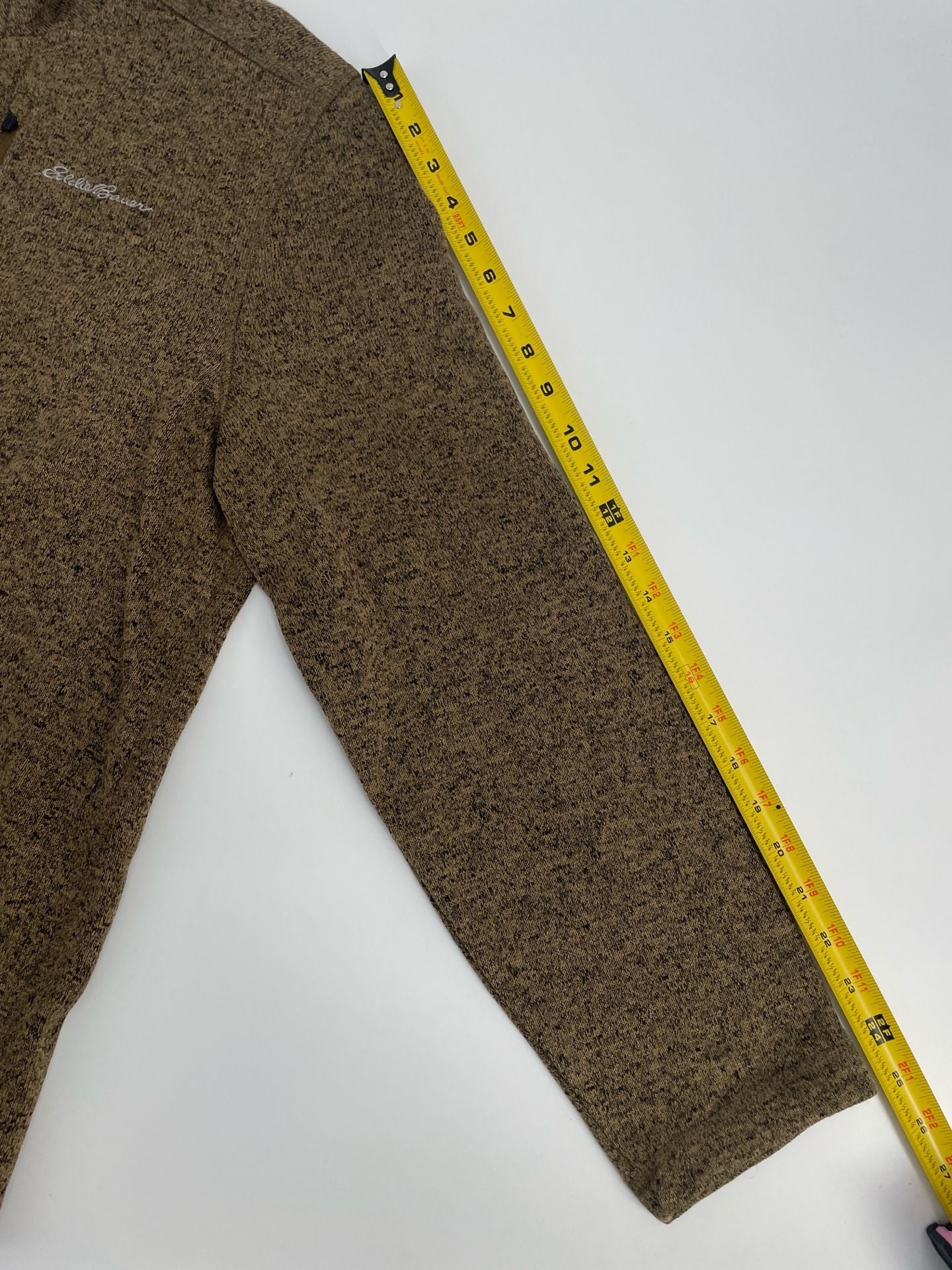 Eddie Bauer Fleece Pullover Size XL Brown 1/4 Zip 10