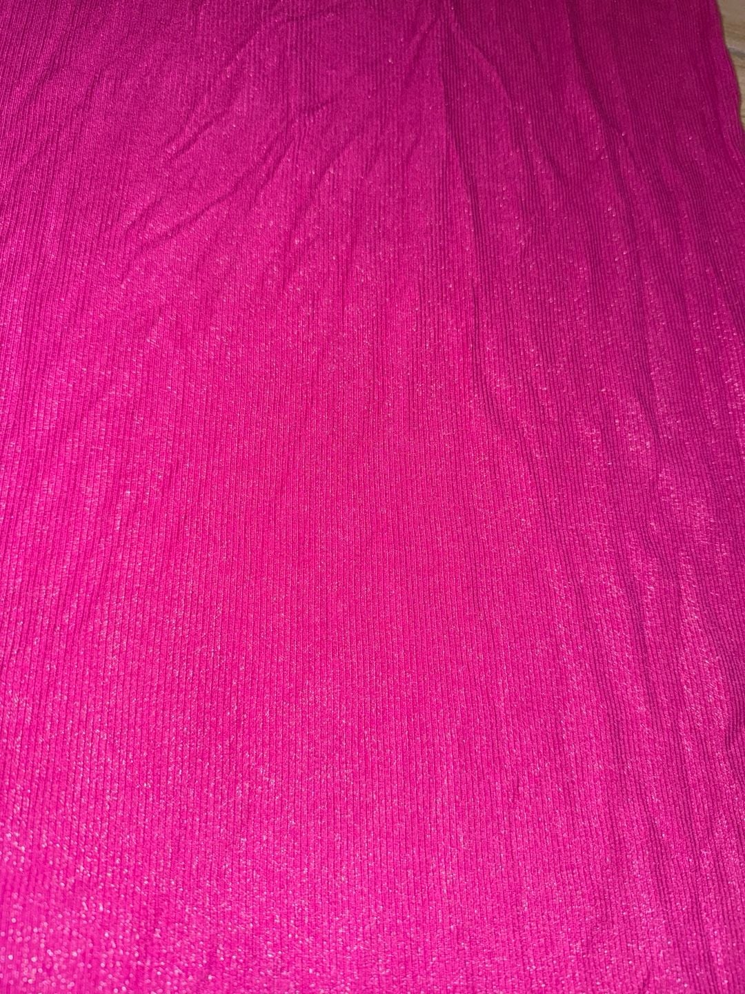 SKIMS Soft Lounge Shimmer Long Sleeve Maxi Dress in Fuchsia Foil L 3