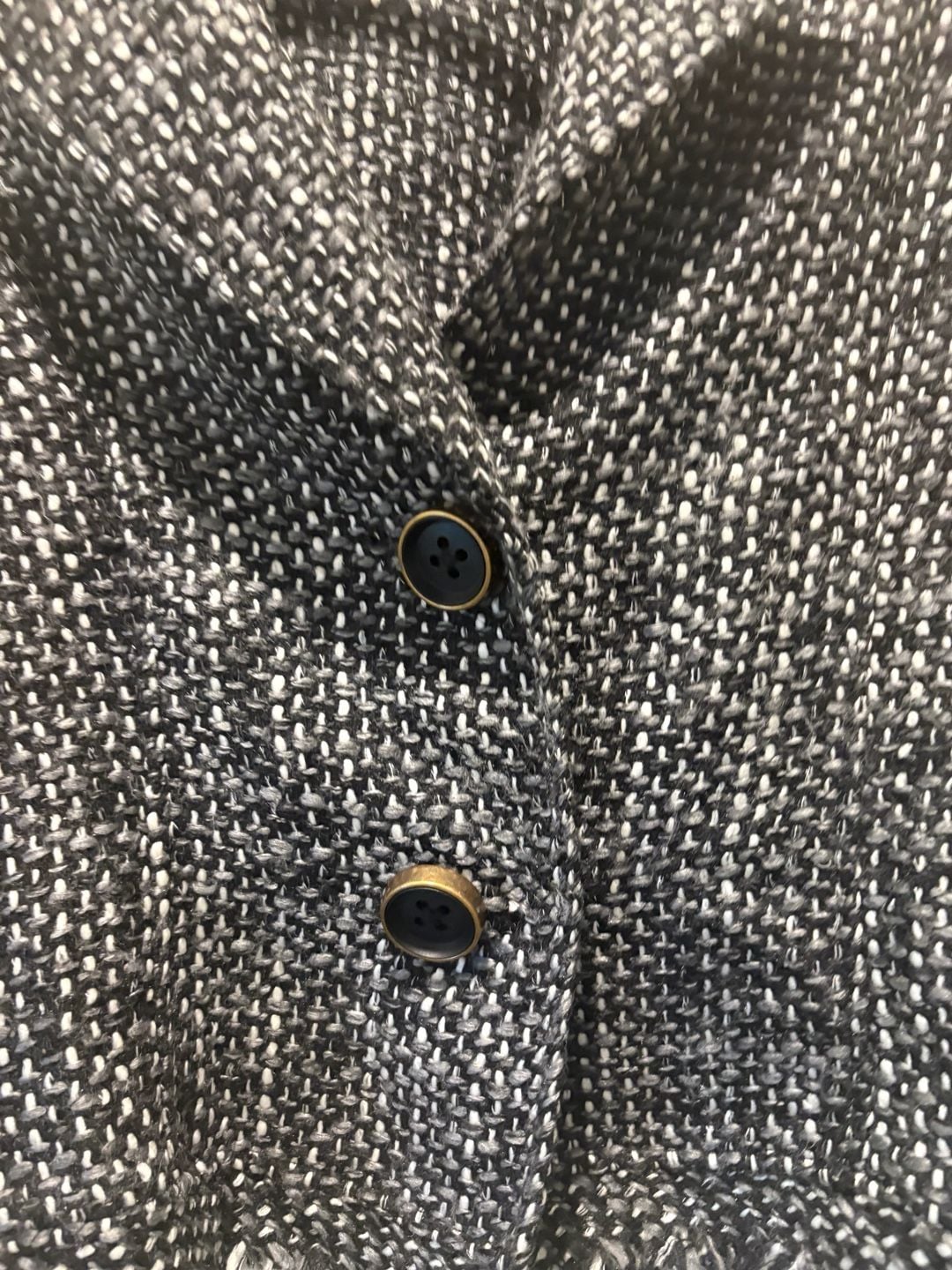 Cabi Tweed Jacket Size L Black White Button Front Blazer 3