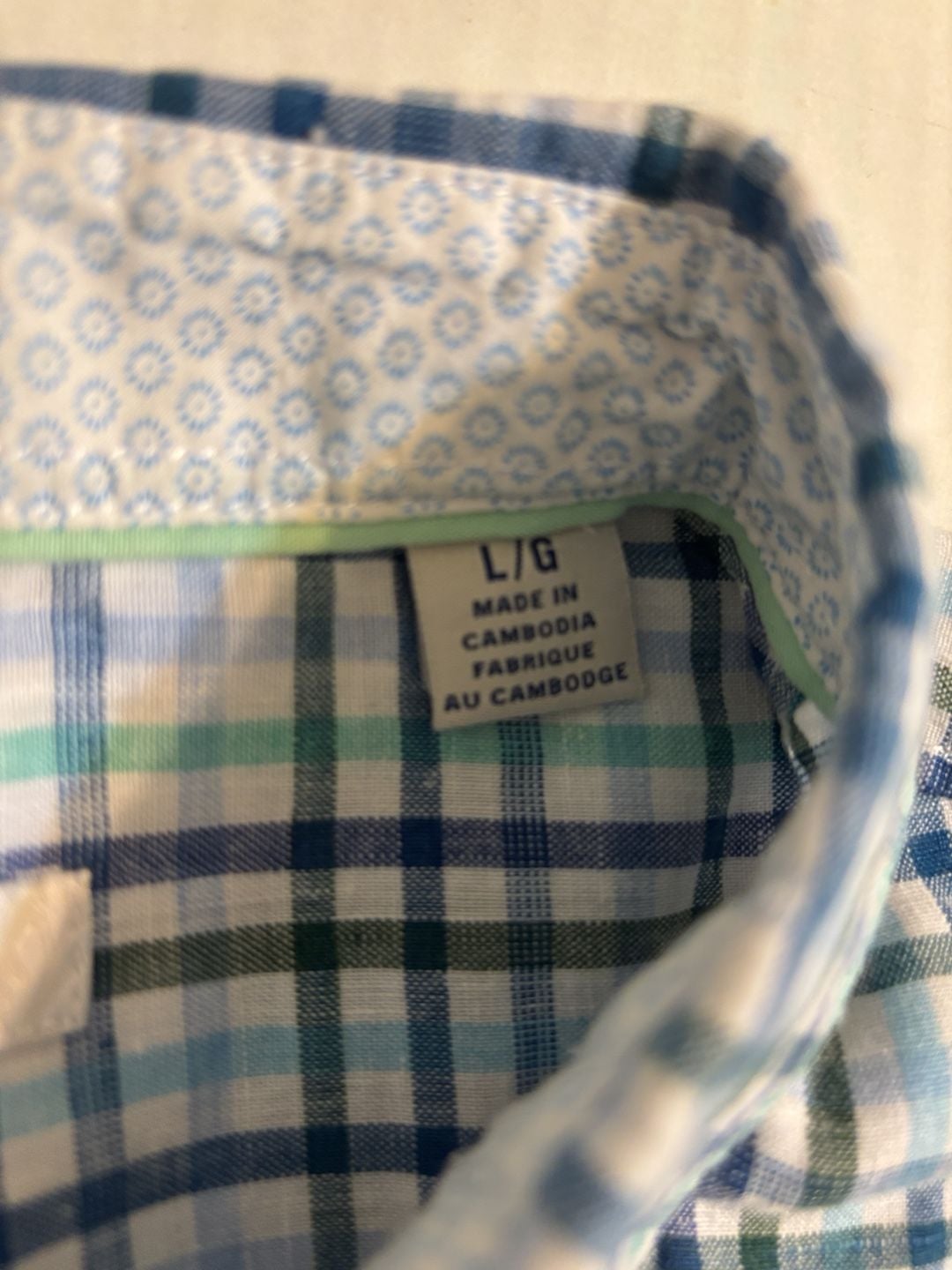 Tommy Bahama Long Sleeve Plaid Button Down Shirt Size L Blue Green 5