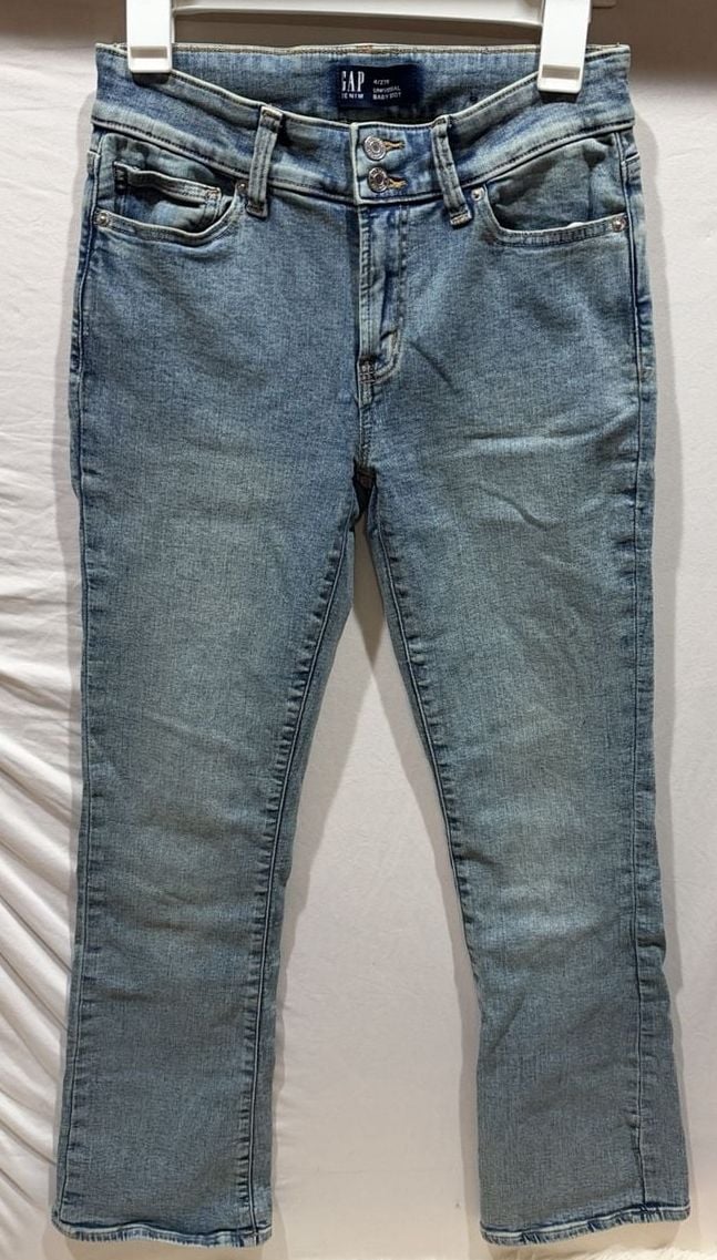 Gap Universal Baby Boot Jeans Size 4/27R Light Wash Denim 2