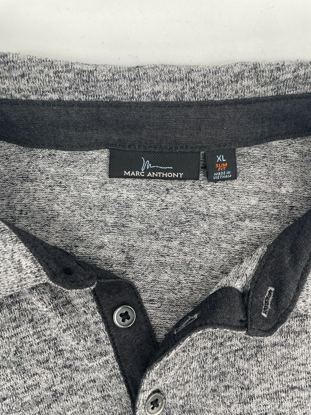 Marc Anthony Polo Long Sleeve Shirt Size XL Gray Slim Fit 4