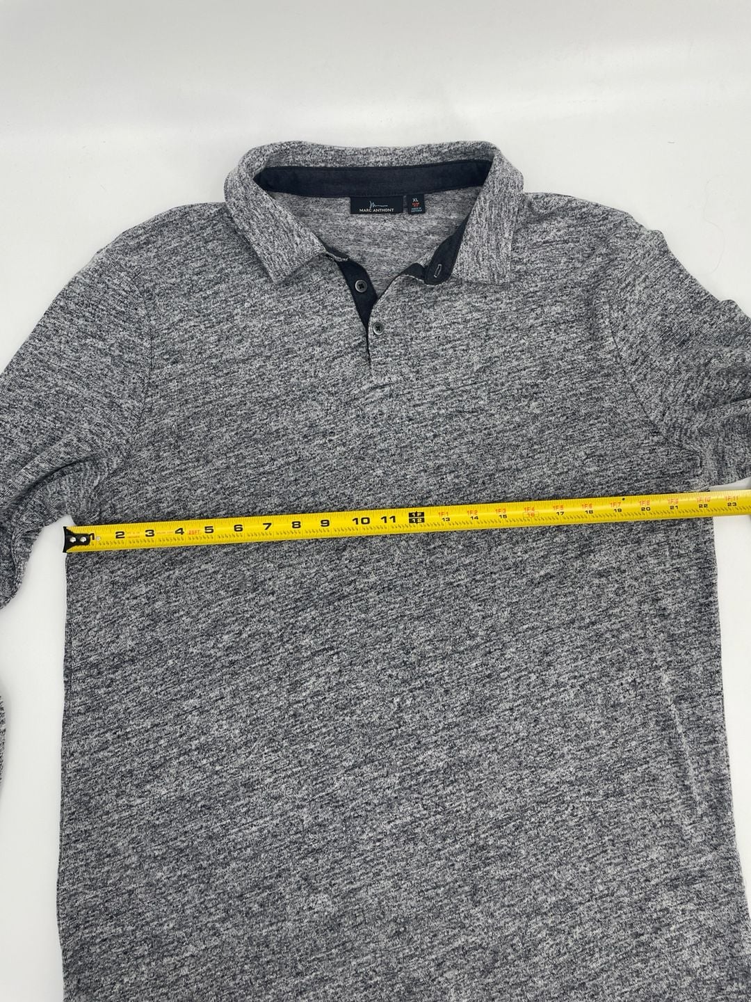 Marc Anthony Polo Long Sleeve Shirt Size XL Gray Slim Fit 8