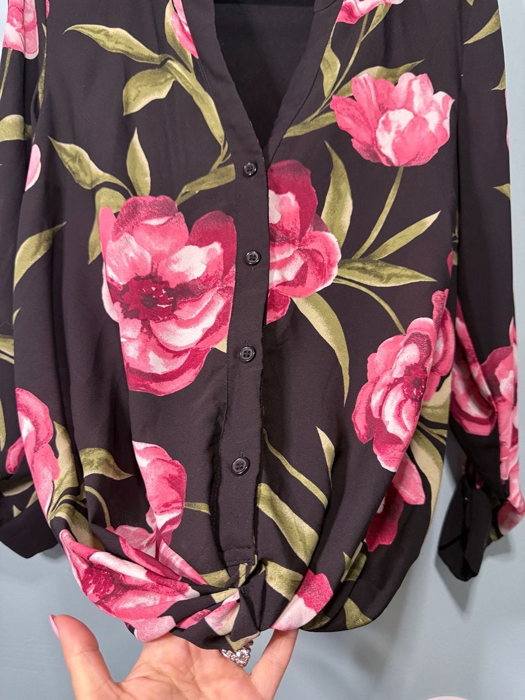 INC International Concepts Floral Blouse Size M 2