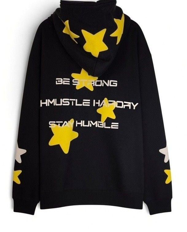 Humble Beginnings Star Zip-Up Hoodie Size XL Black 3