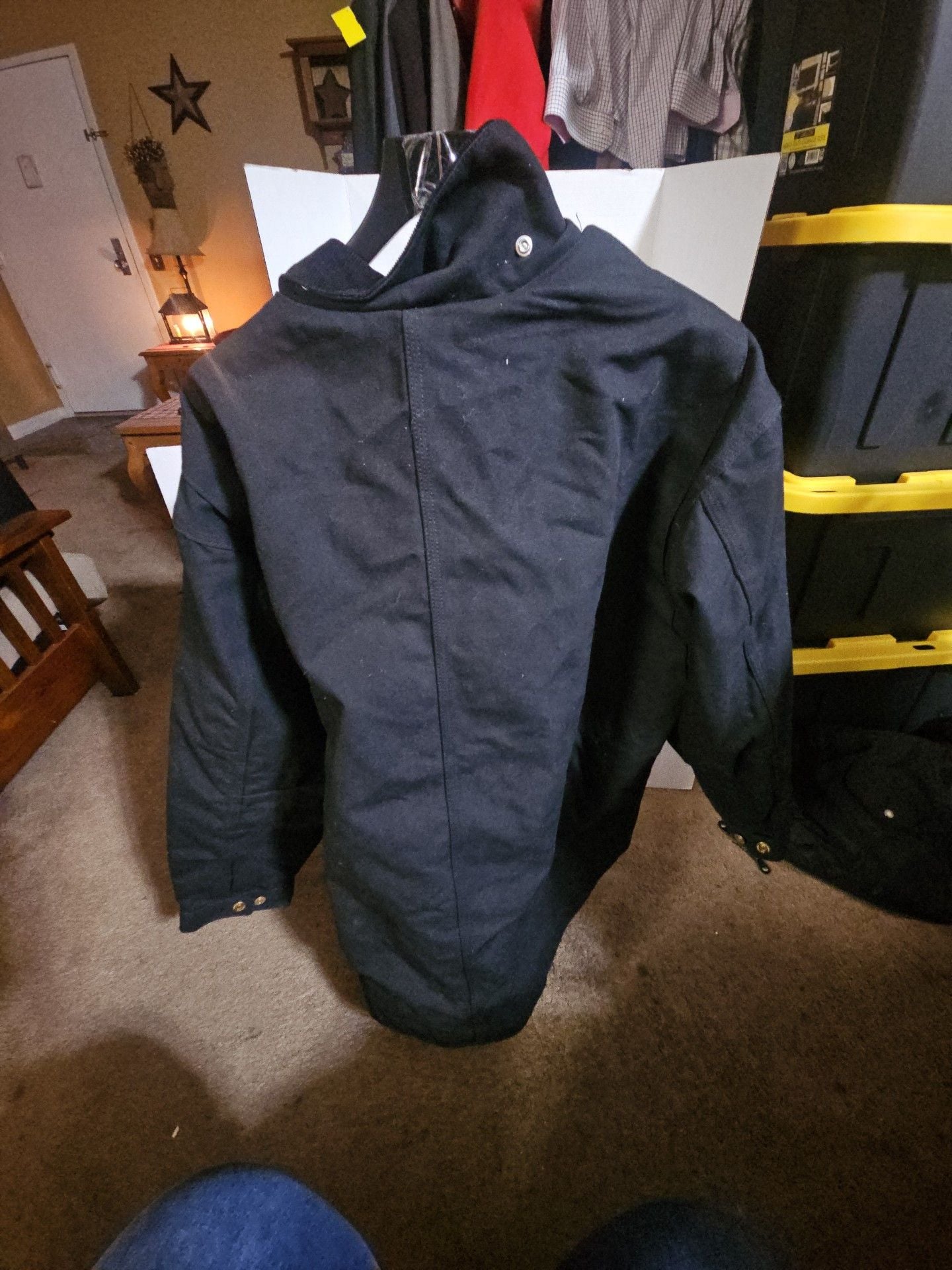 Carhartt Blanket Lined Chore Coat Size 4XL Black Cotton Duck 4