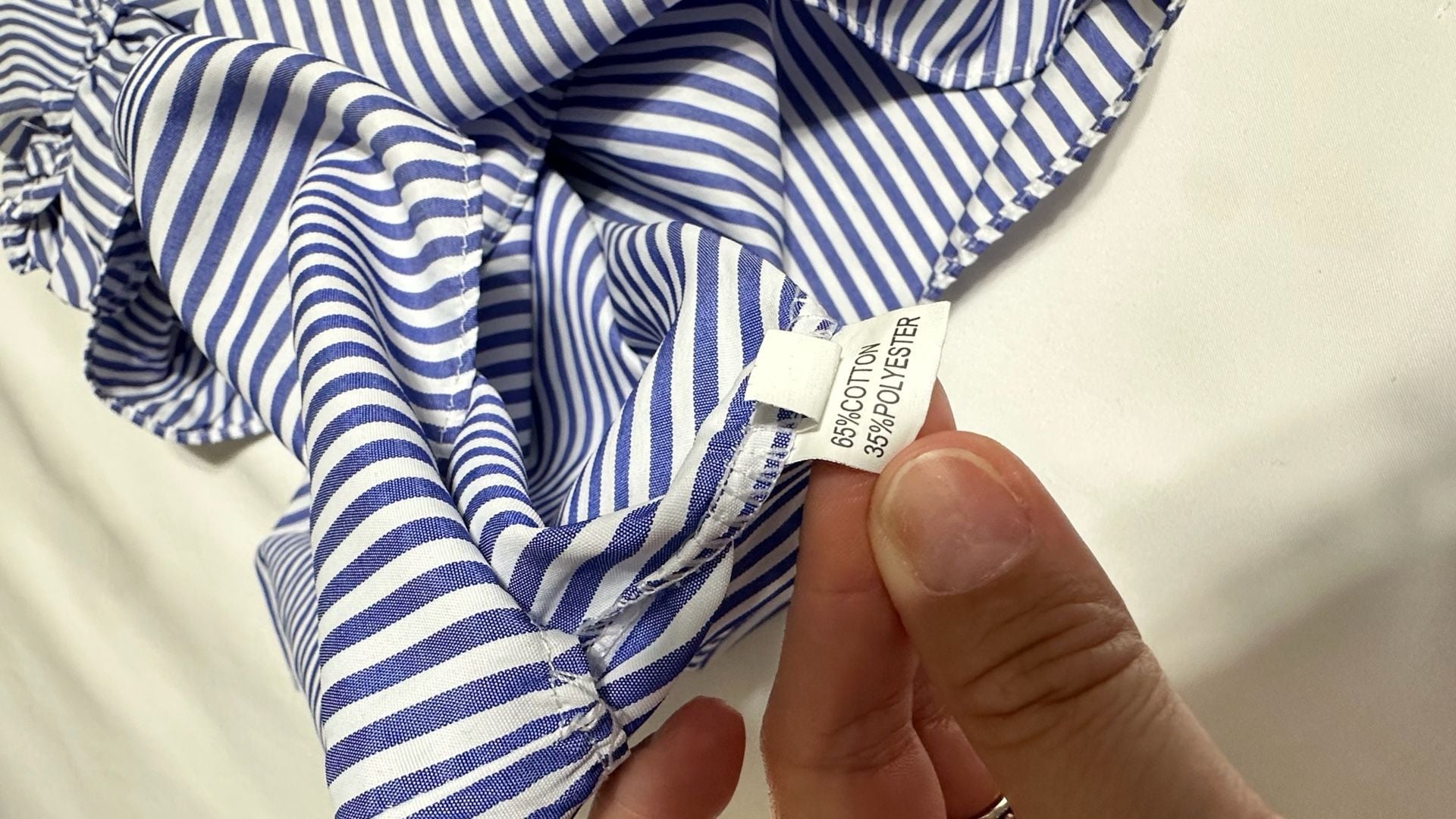 Unbranded Striped Cold Shoulder Dress Size 120 Blue White Bows 5