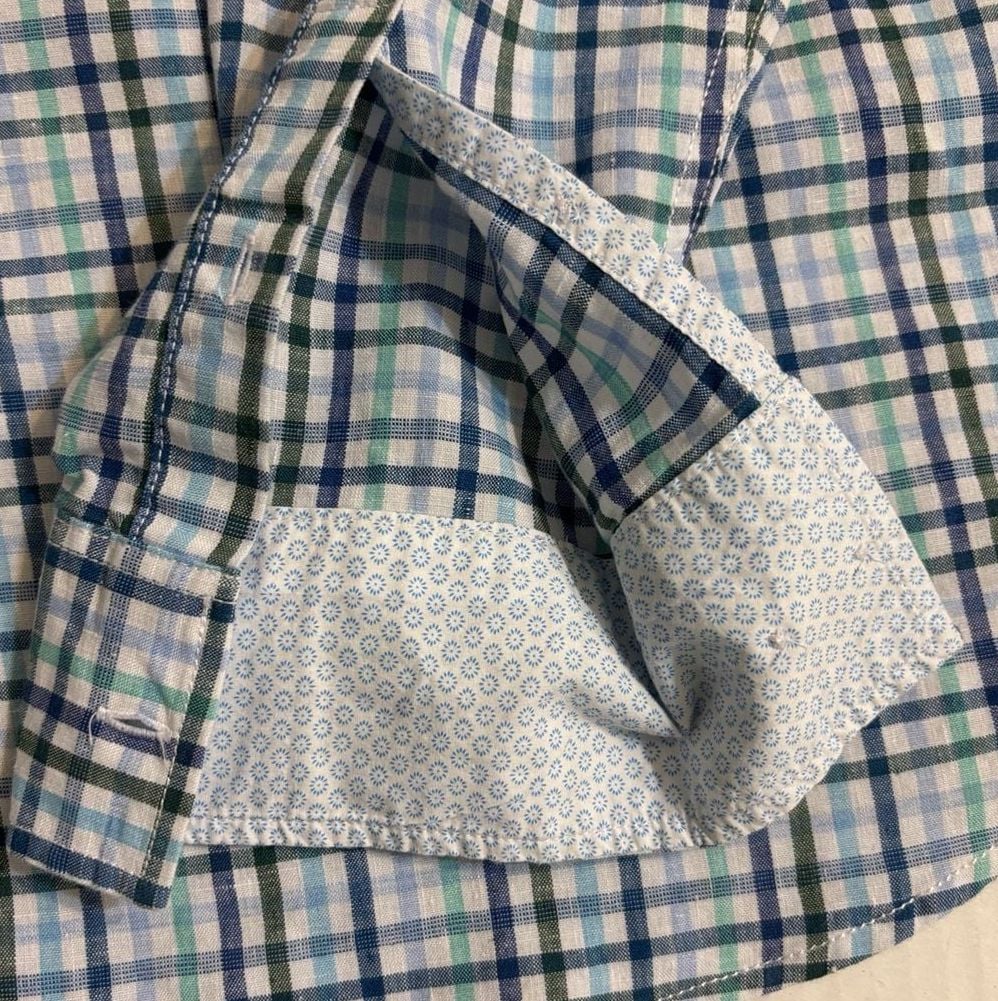 Tommy Bahama Long Sleeve Plaid Button Down Shirt Size L Blue Green 7