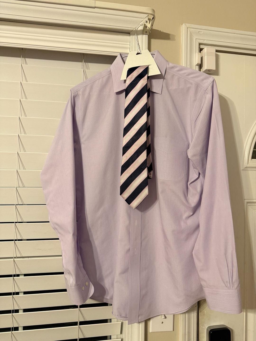 Brooks Brothers 346 Dress Shirt Size 15.5-4/5 Lavender Slim Fit with silk tie 1