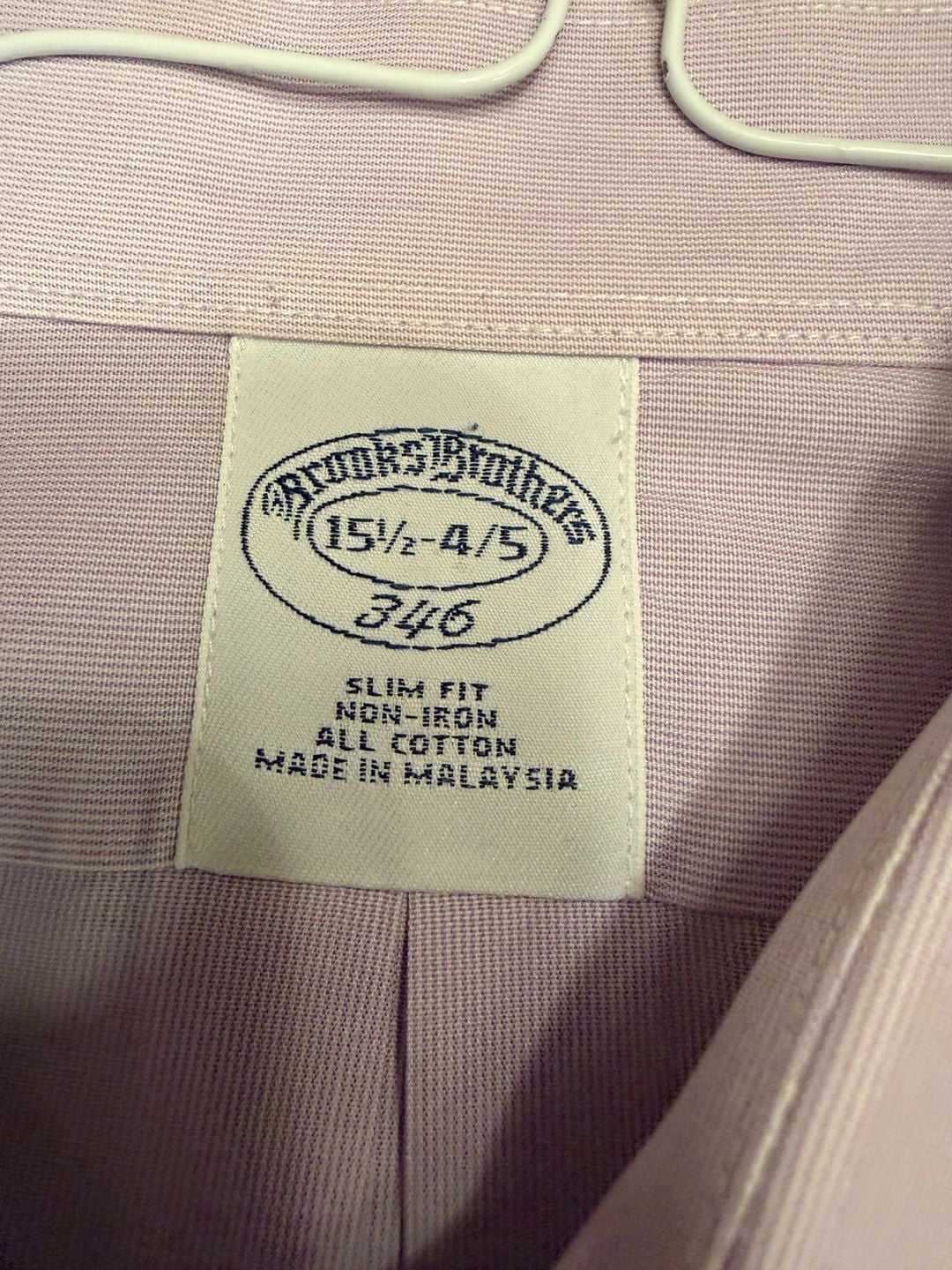 Brooks Brothers 346 Dress Shirt Size 15.5-4/5 Lavender Slim Fit with silk tie 2
