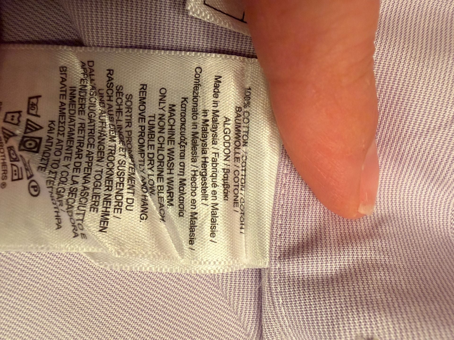 Brooks Brothers 346 Dress Shirt Size 15.5-4/5 Lavender Slim Fit with silk tie 4