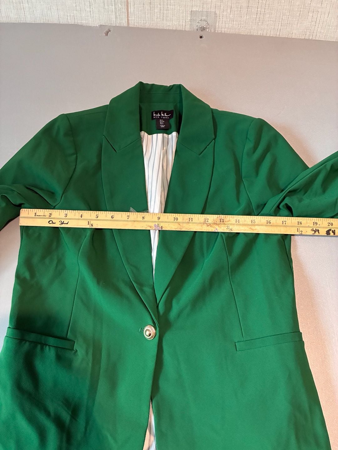 Nicole Miller Blazer Size 6 Green Single Button 4