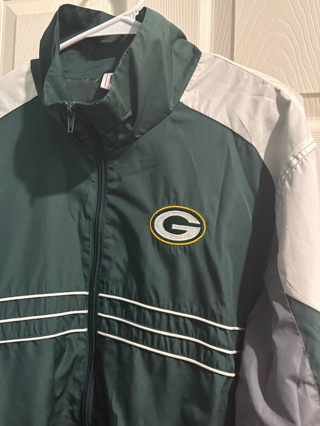 NFL Green Bay Packers Jacket XL Green White Windbreaker 3