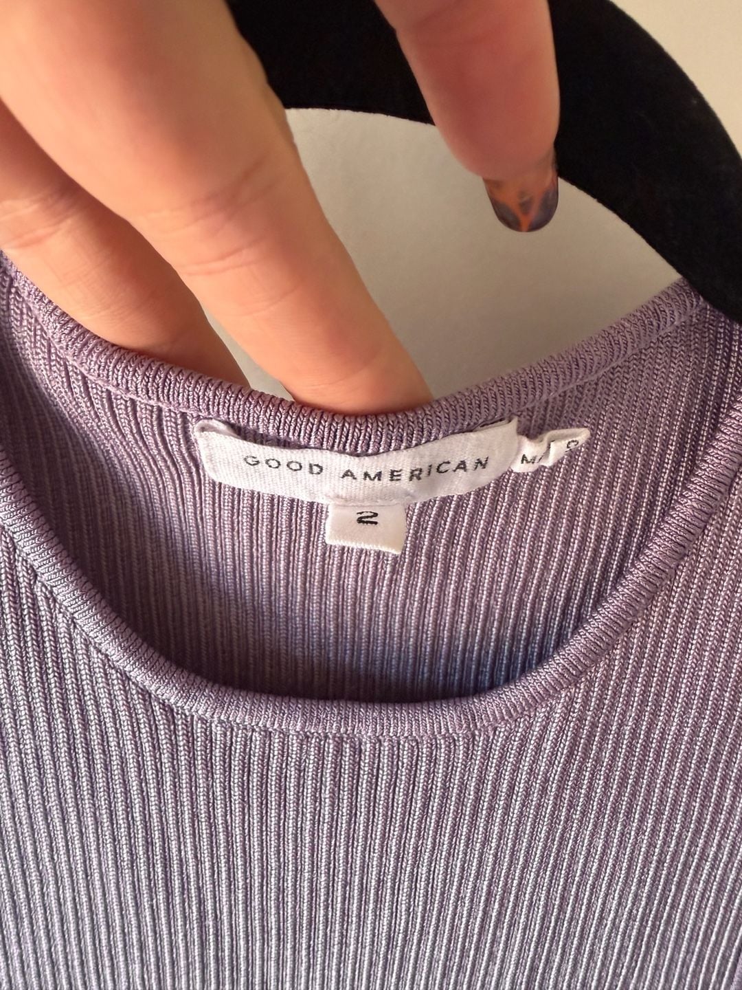Good American Ribbed Bodysuit Lavender 3