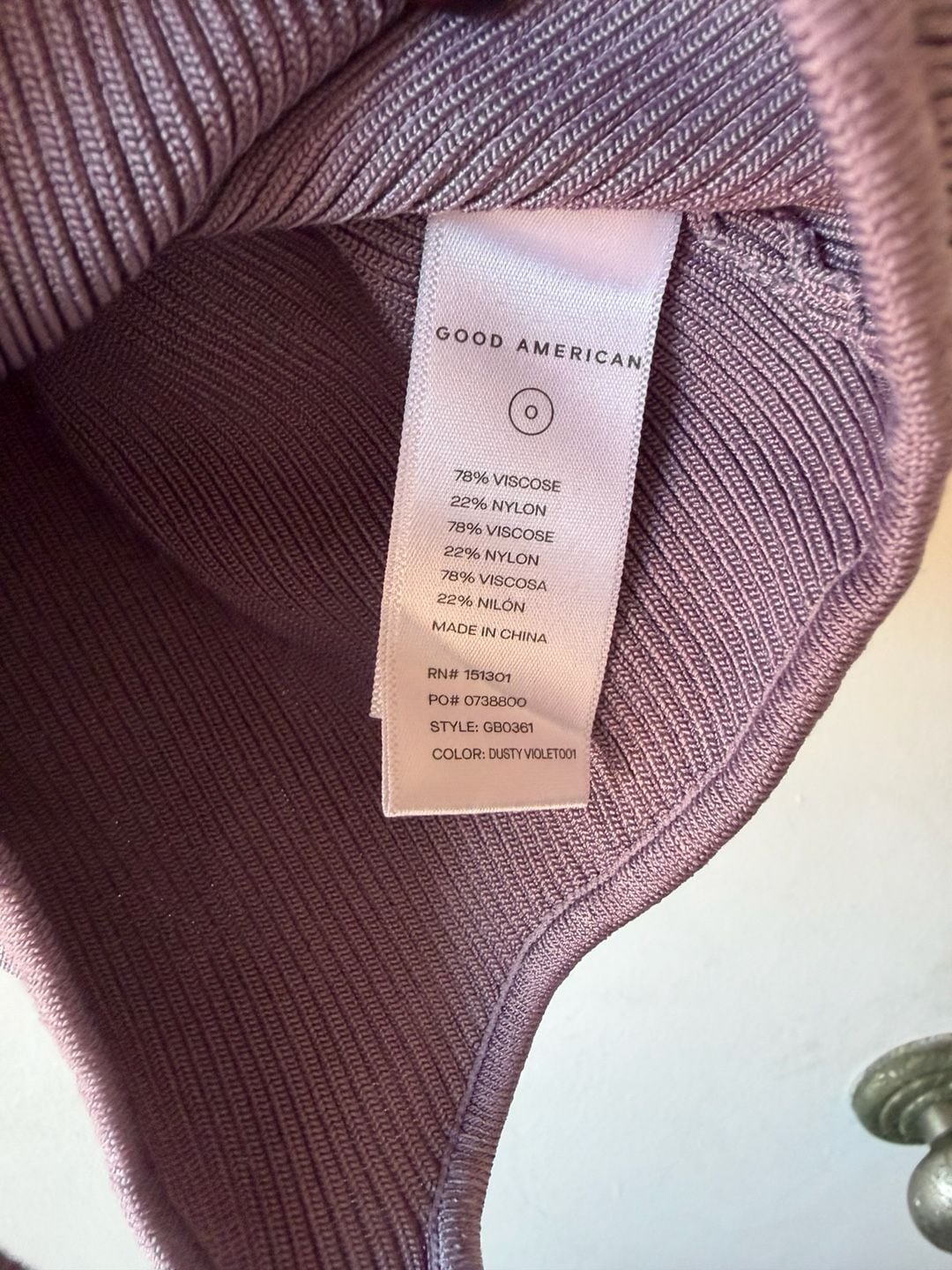Good American Ribbed Bodysuit Lavender 5
