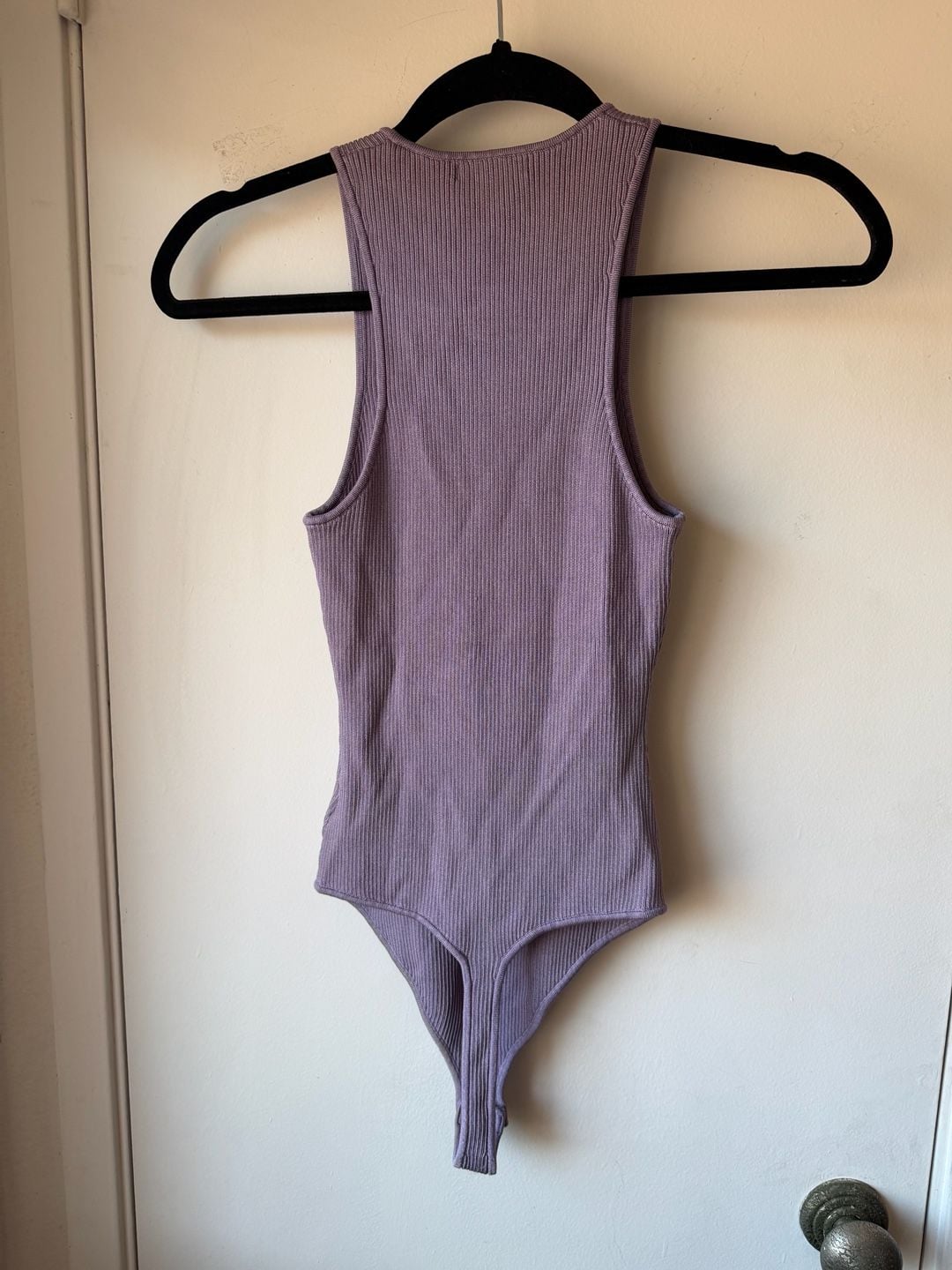 Good American Ribbed Bodysuit Lavender 6