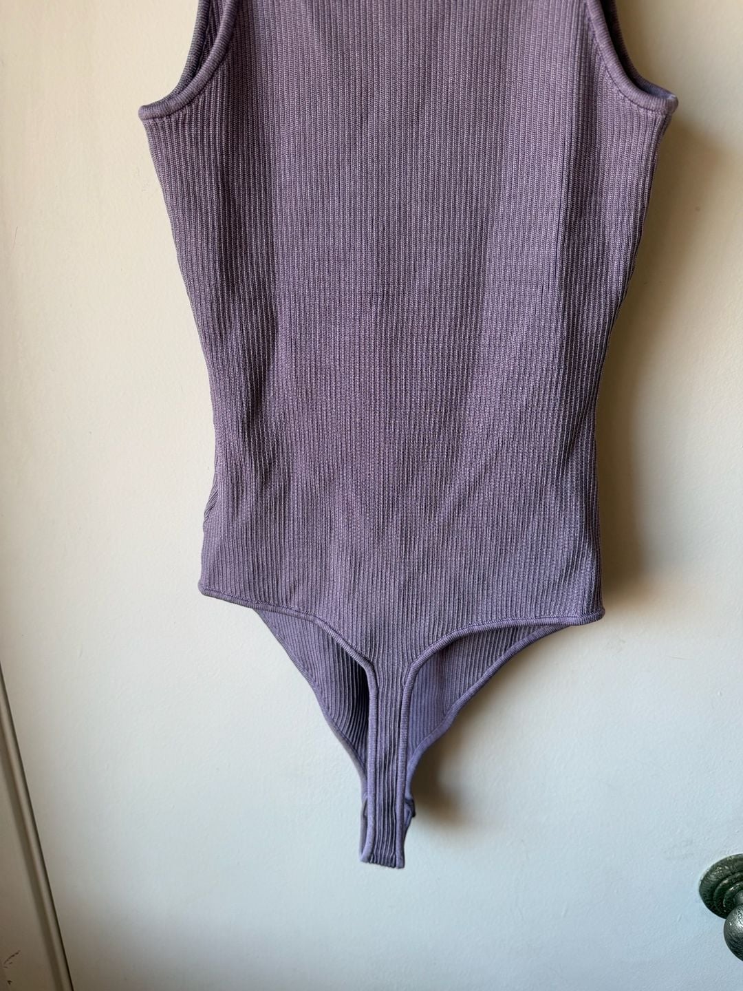 Good American Ribbed Bodysuit Lavender 7