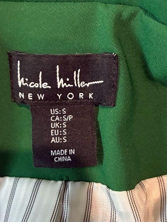 Nicole Miller Blazer Size 6 Green Single Button 8