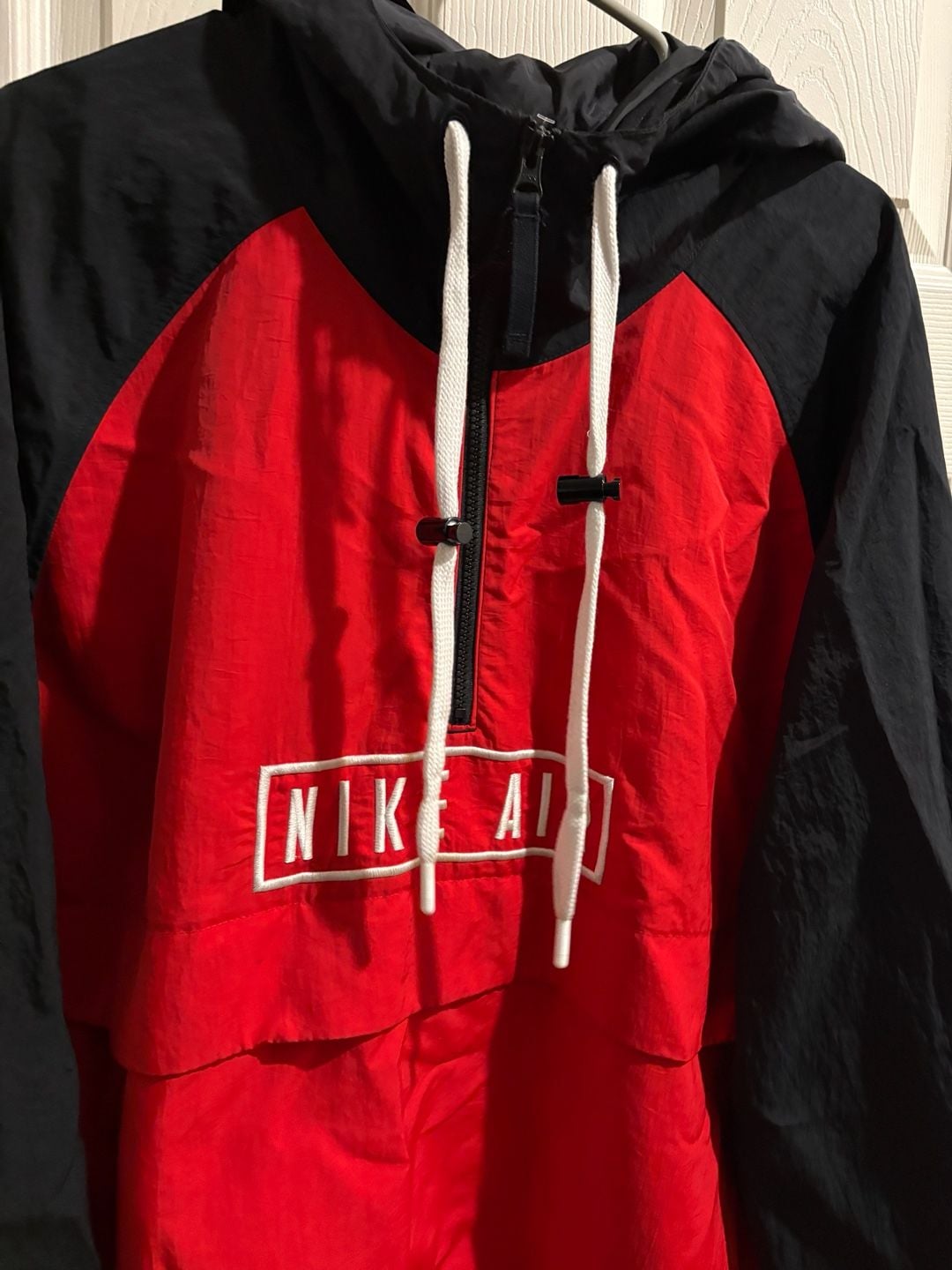 Nike Air Anorak Jacket Black Red Size L 4