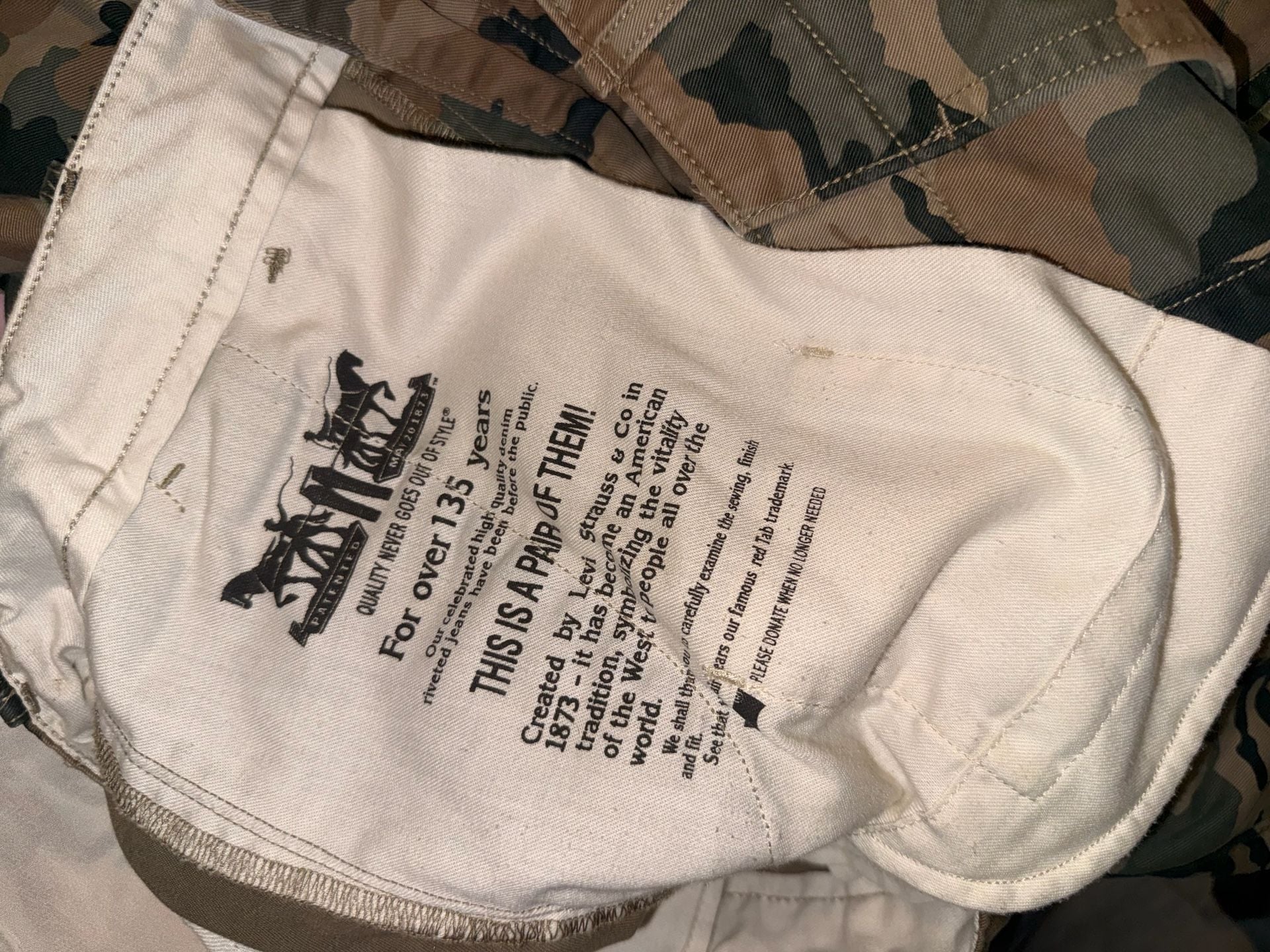 Levi Strauss & Co. Camo Cargo Pants 34x30 7