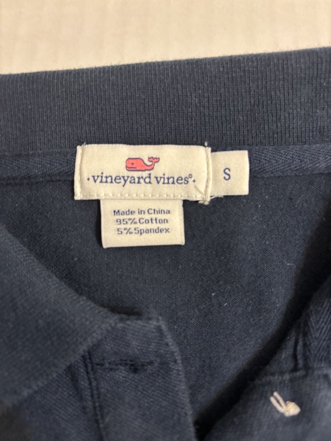 Vineyard Vines Polo Shirt Size S Navy Blue Cotton Blend 5