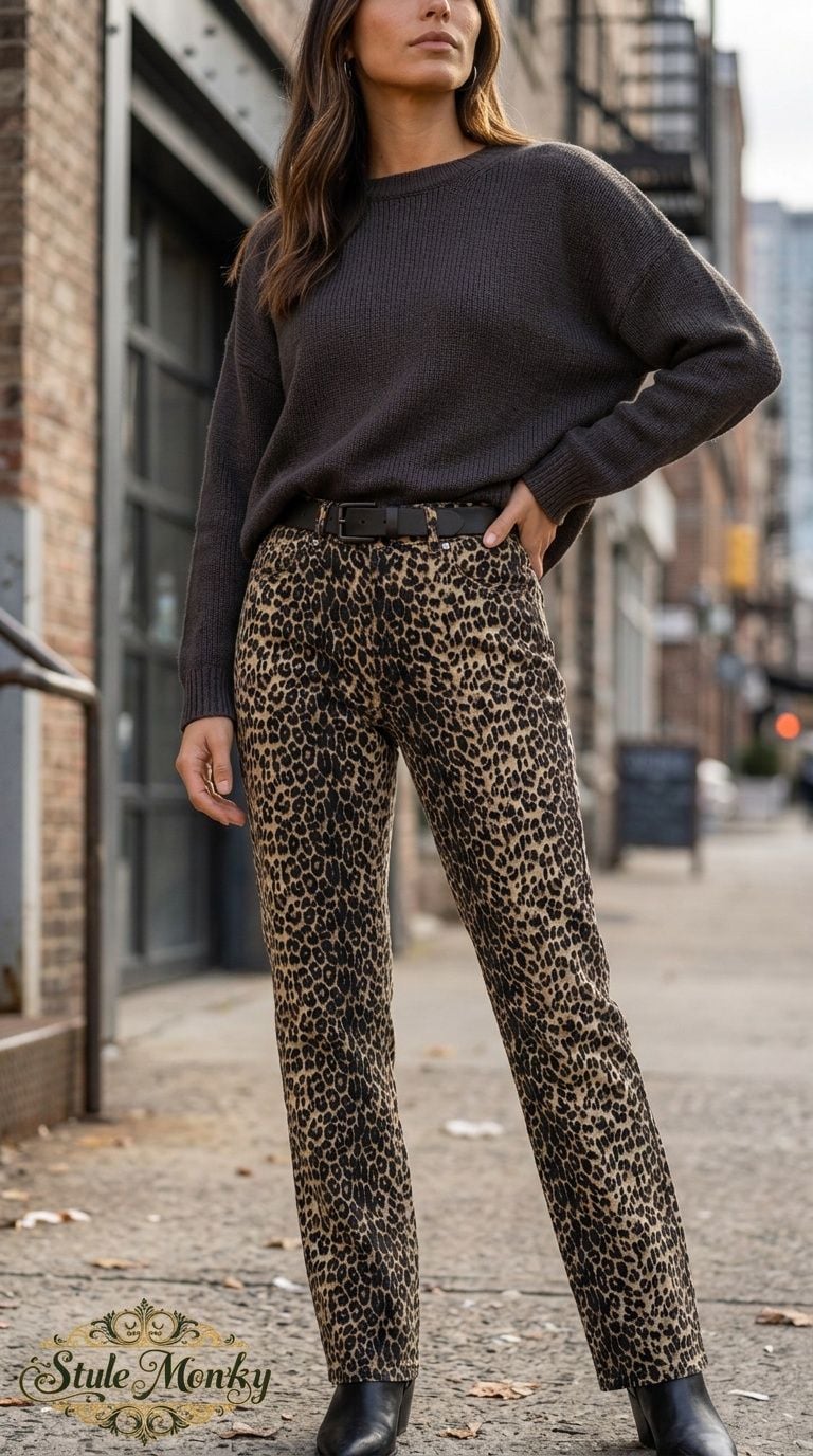 Watch LA Leopard Print Pants Size 9/10 Animal Print Straight Leg 2