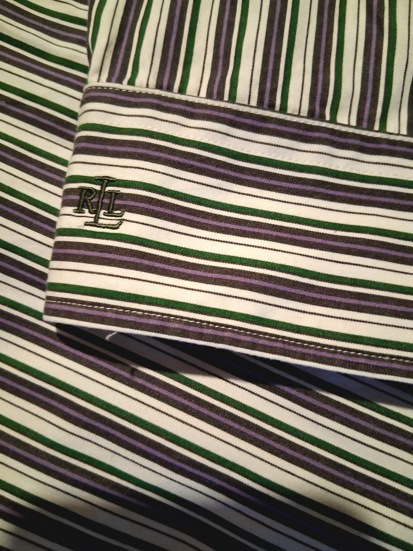 Lauren Ralph Lauren Striped Button Down Shirt Size M 8