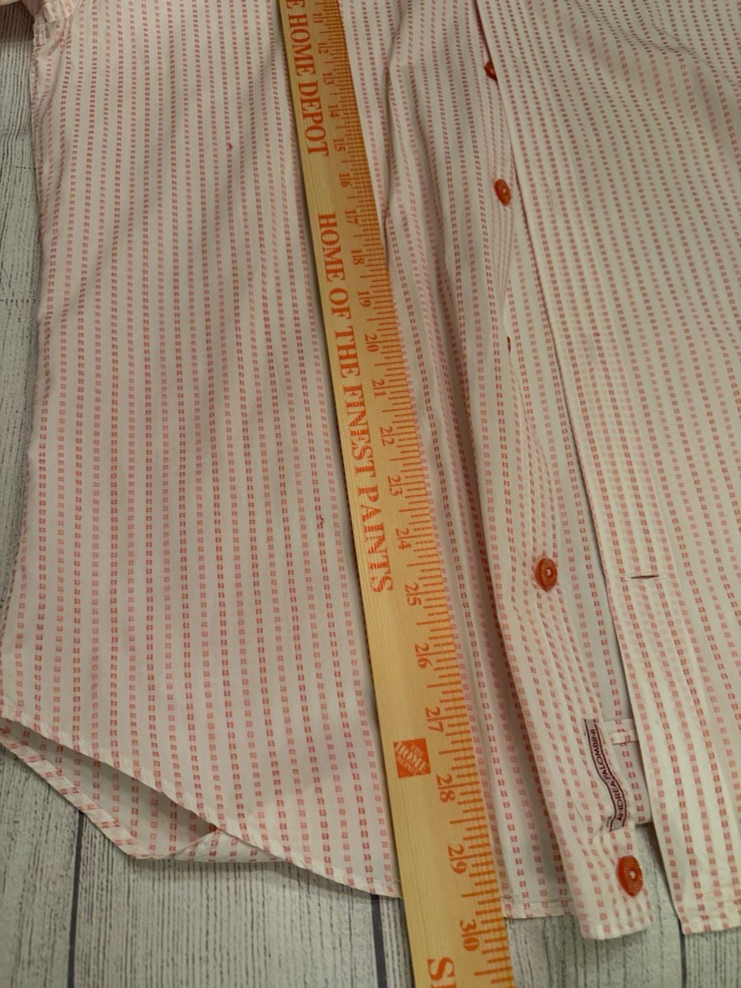 Andrea Palombini Dress Shirt XXL Pink White Striped Long Sleeve Italian 7
