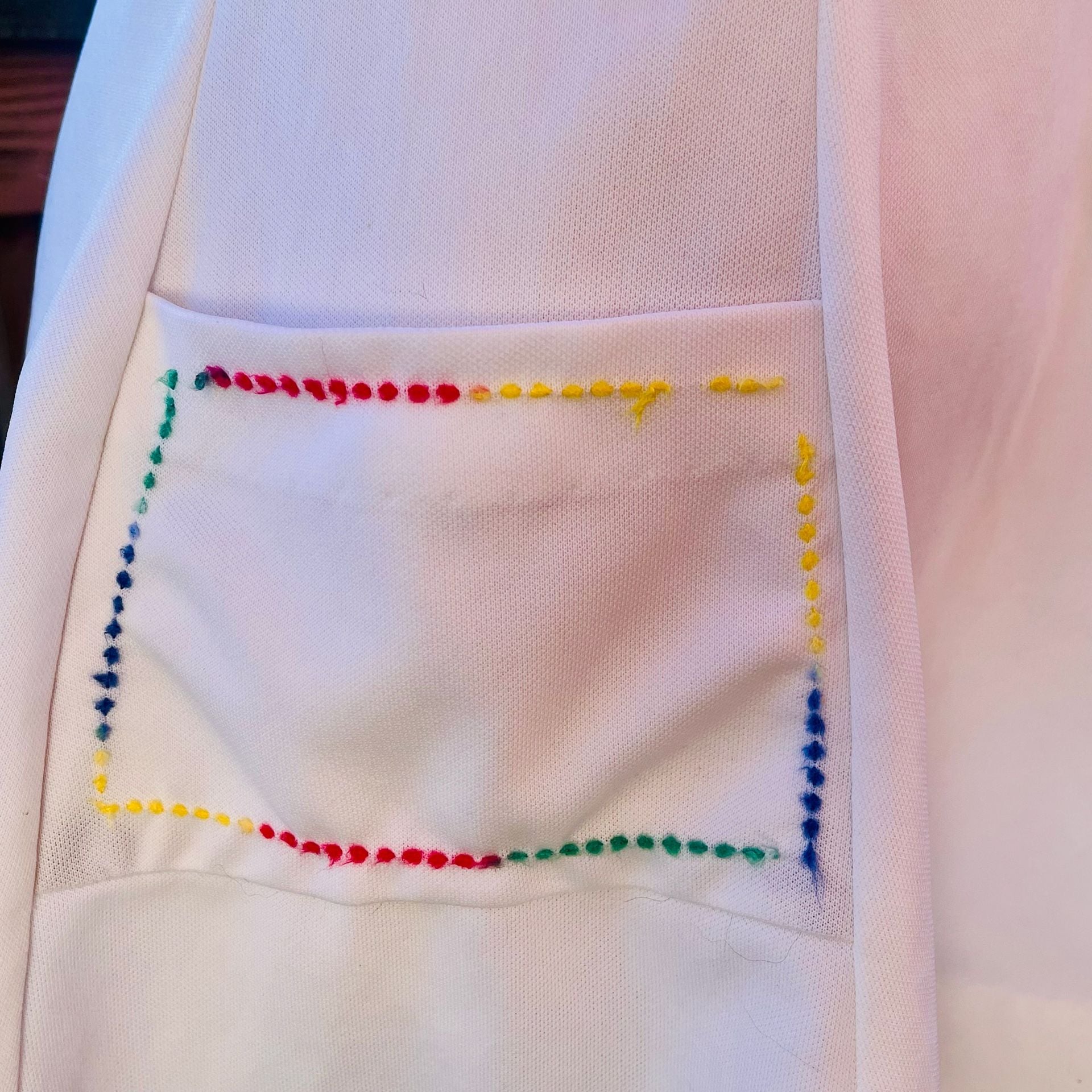 Vintage White Rainbow Trim Tennis Dress 5
