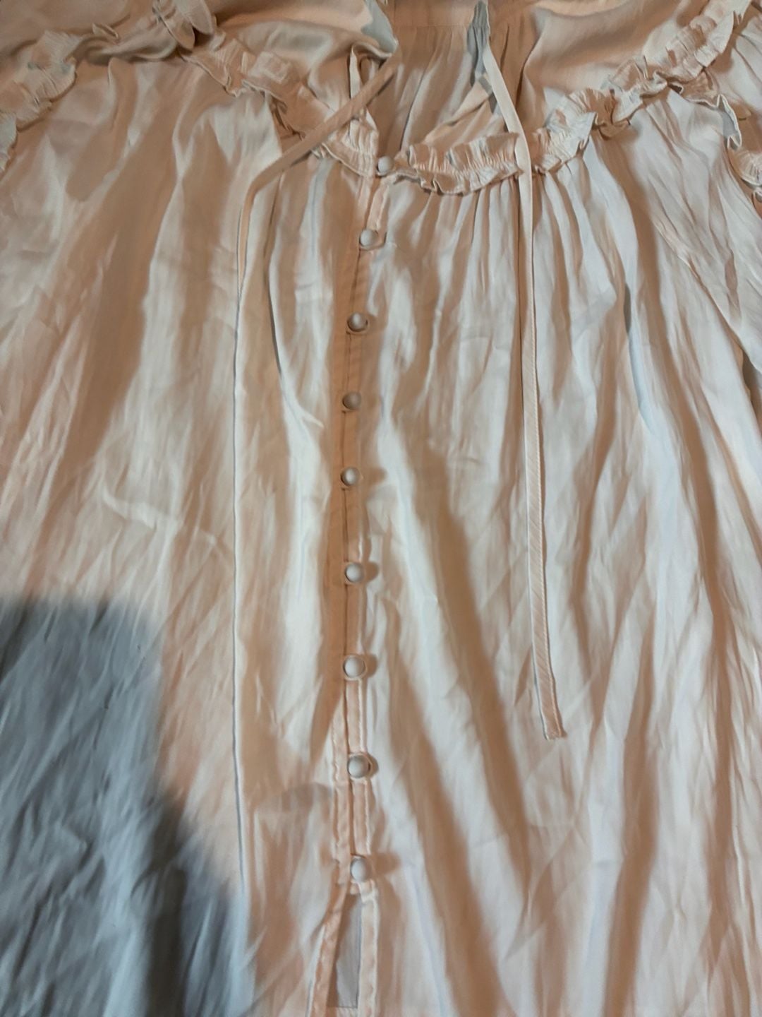 LOFT Ruffle Collar Blouse Size XL White 5