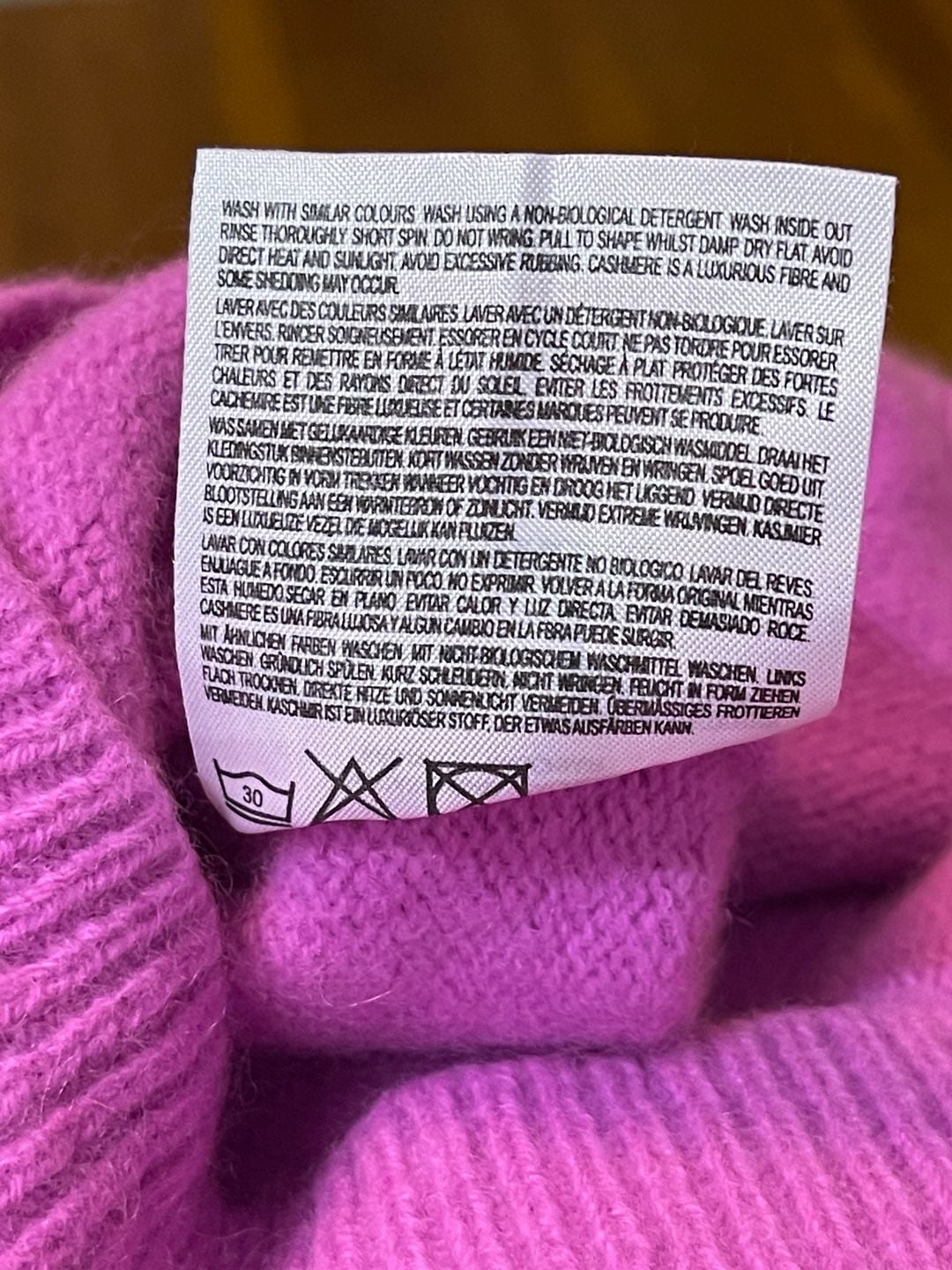 Jumper 1234 100% Cashmere Crewneck Sweater Hot Pink Magenta Womens 2 US Small 5