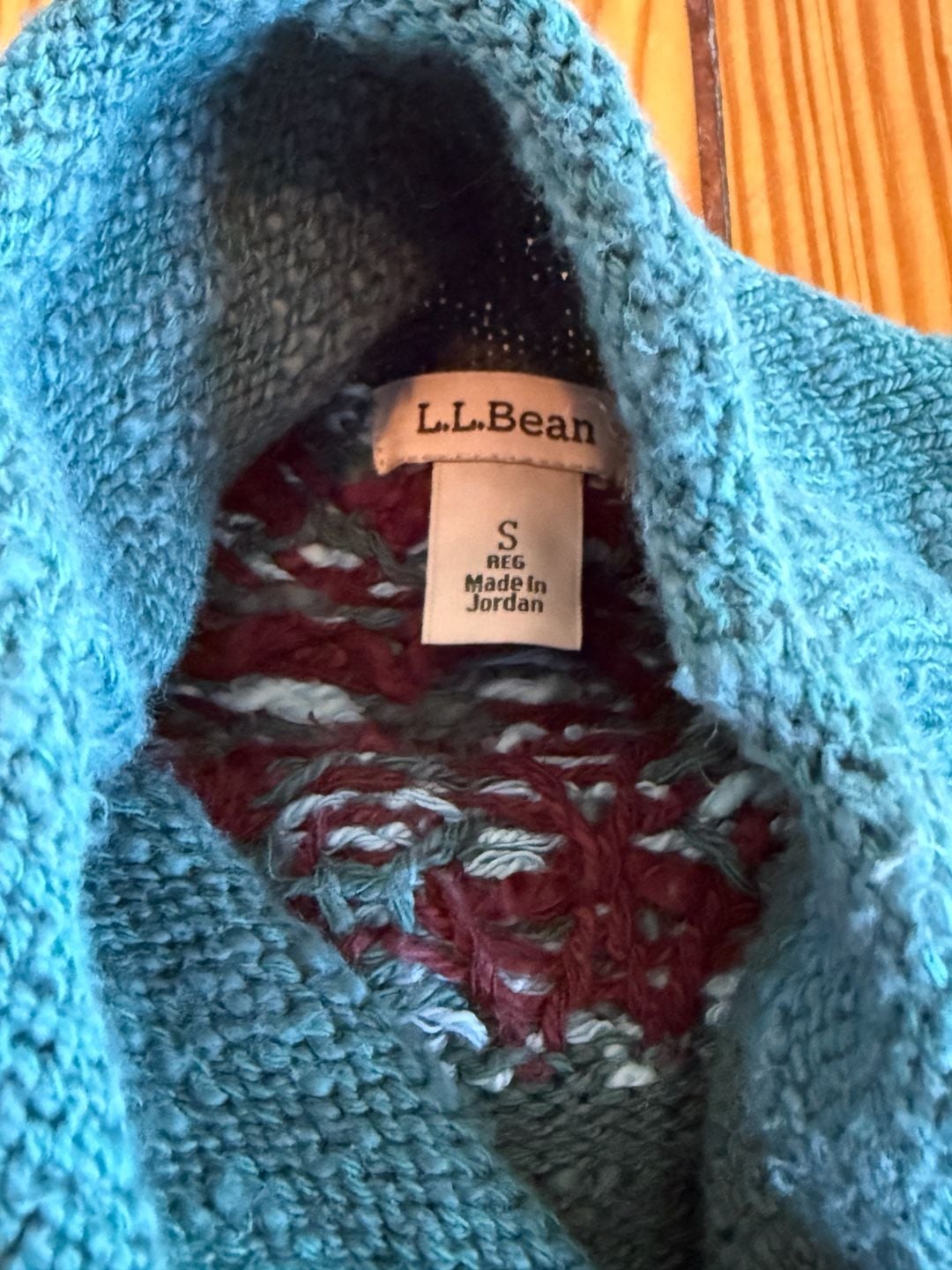 L.L. Bean Fair Isle Turtleneck Sweater Size S Blue Wool Blend 5