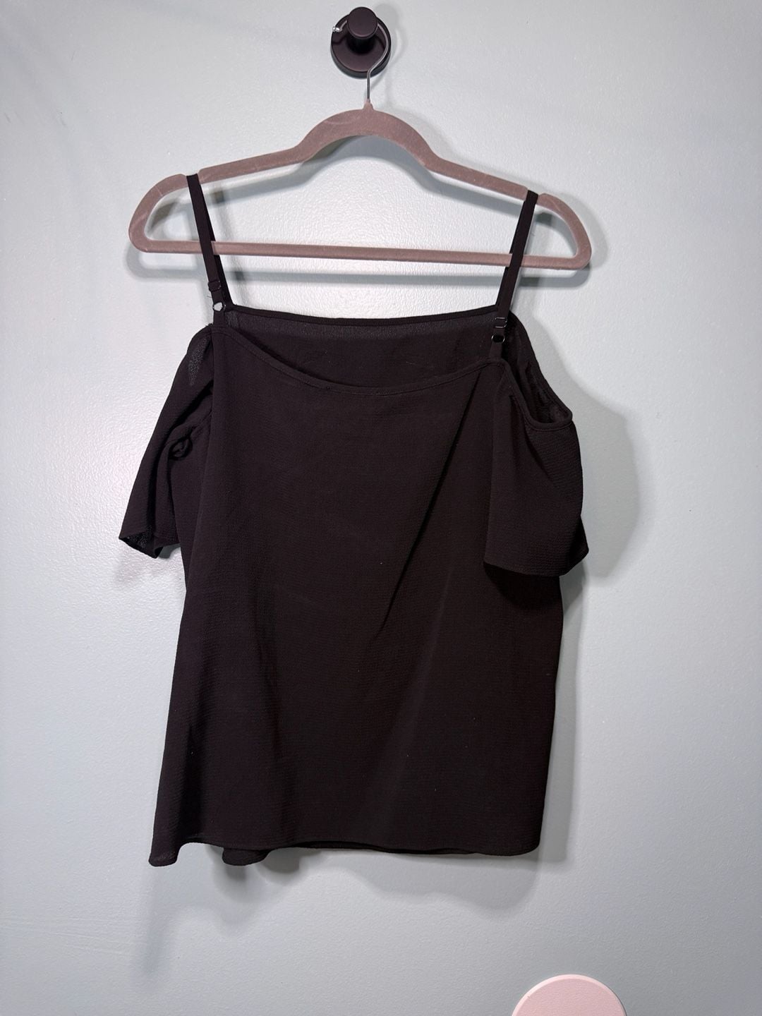 Black Cold Shoulder Embroidered Floral Top 7