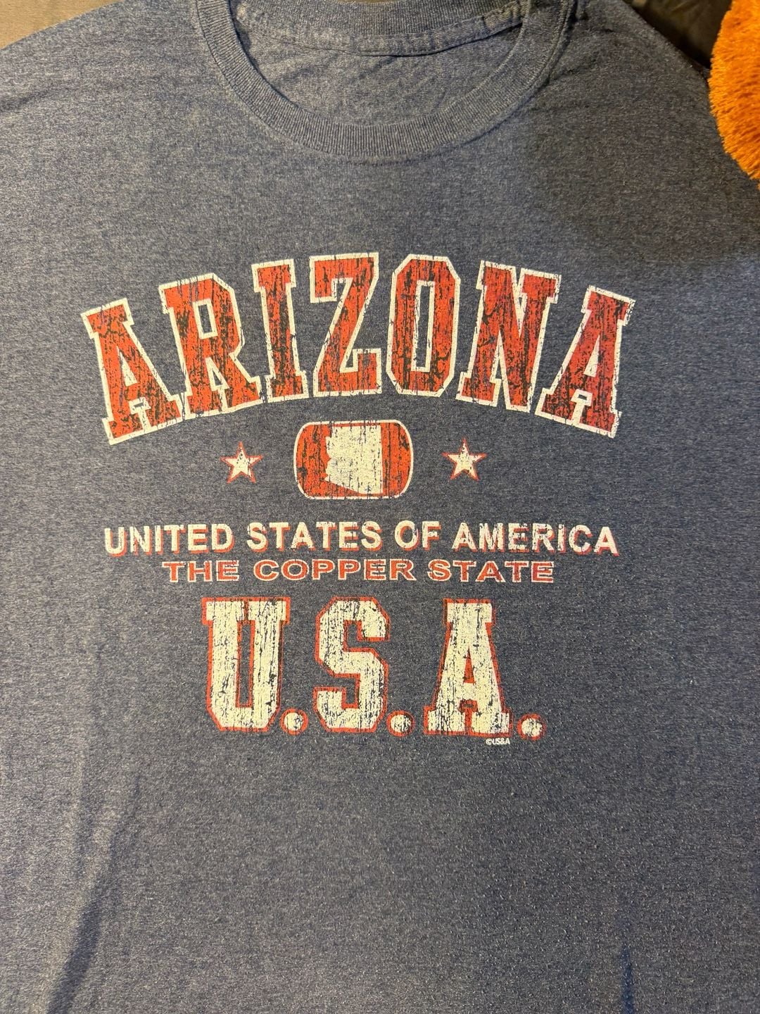US&A Arizona The Copper State T-Shirt Heather Blue 3