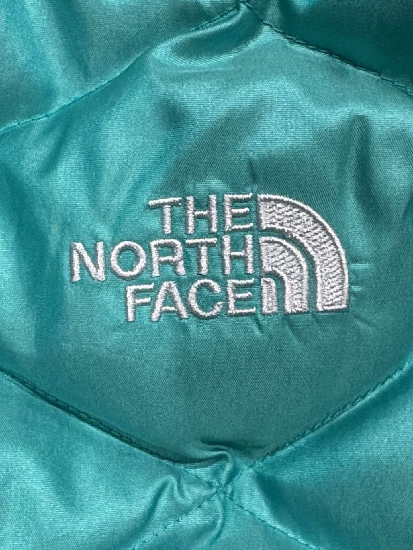The North Face 550 Down Puffer Vest Size S Teal Blue Full Zip 10
