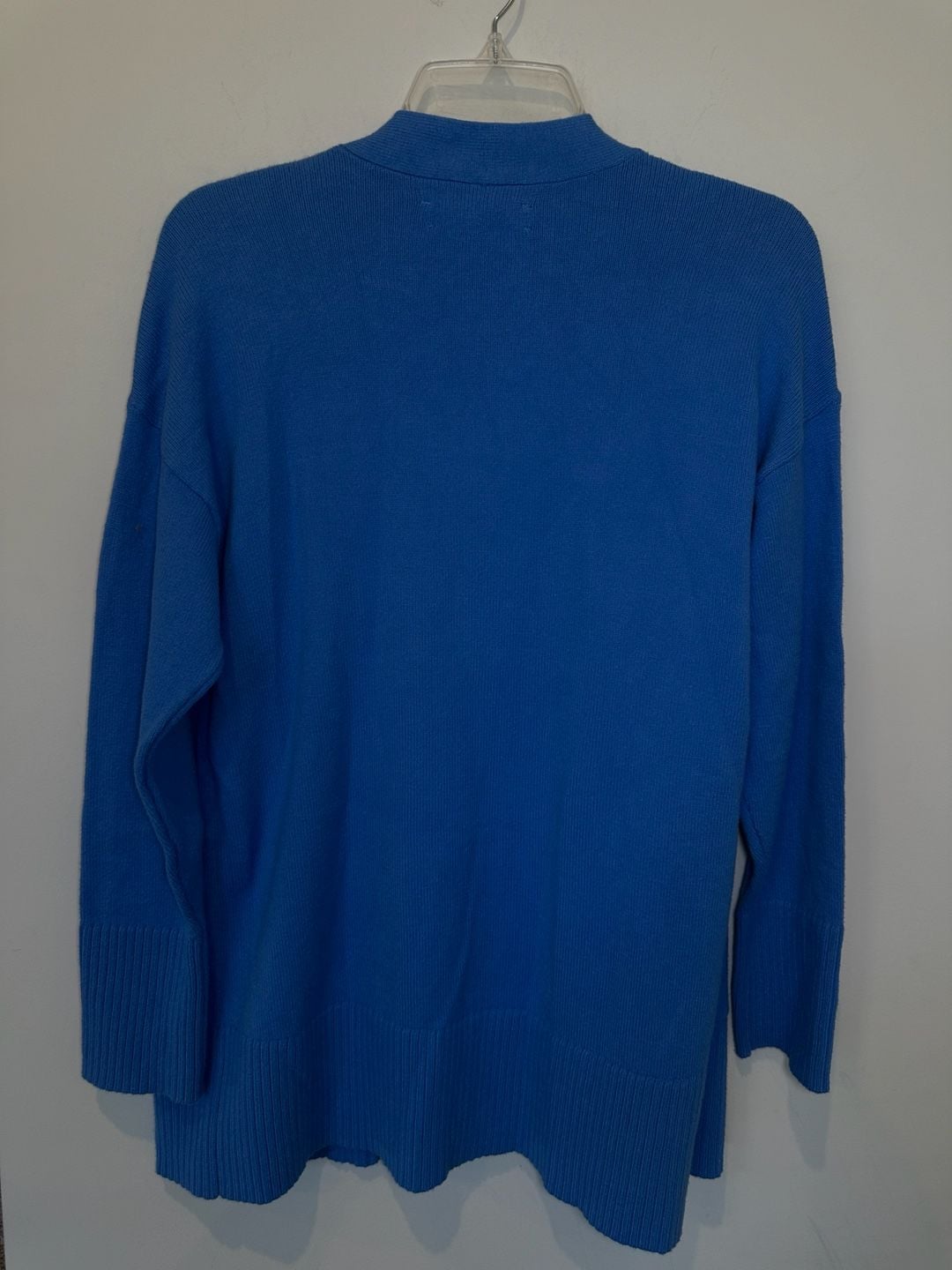 Loft Long Cardigan Size S Blue Button Up Pockets 5