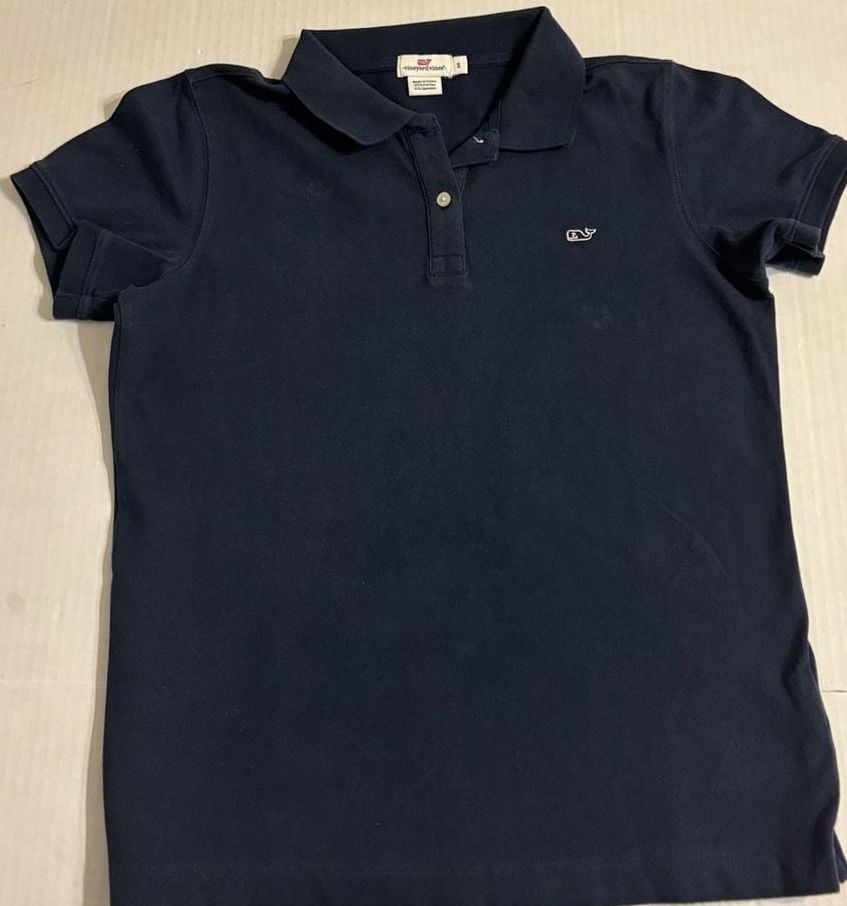 Vineyard Vines Polo Shirt Size S Navy Blue Cotton Blend 2