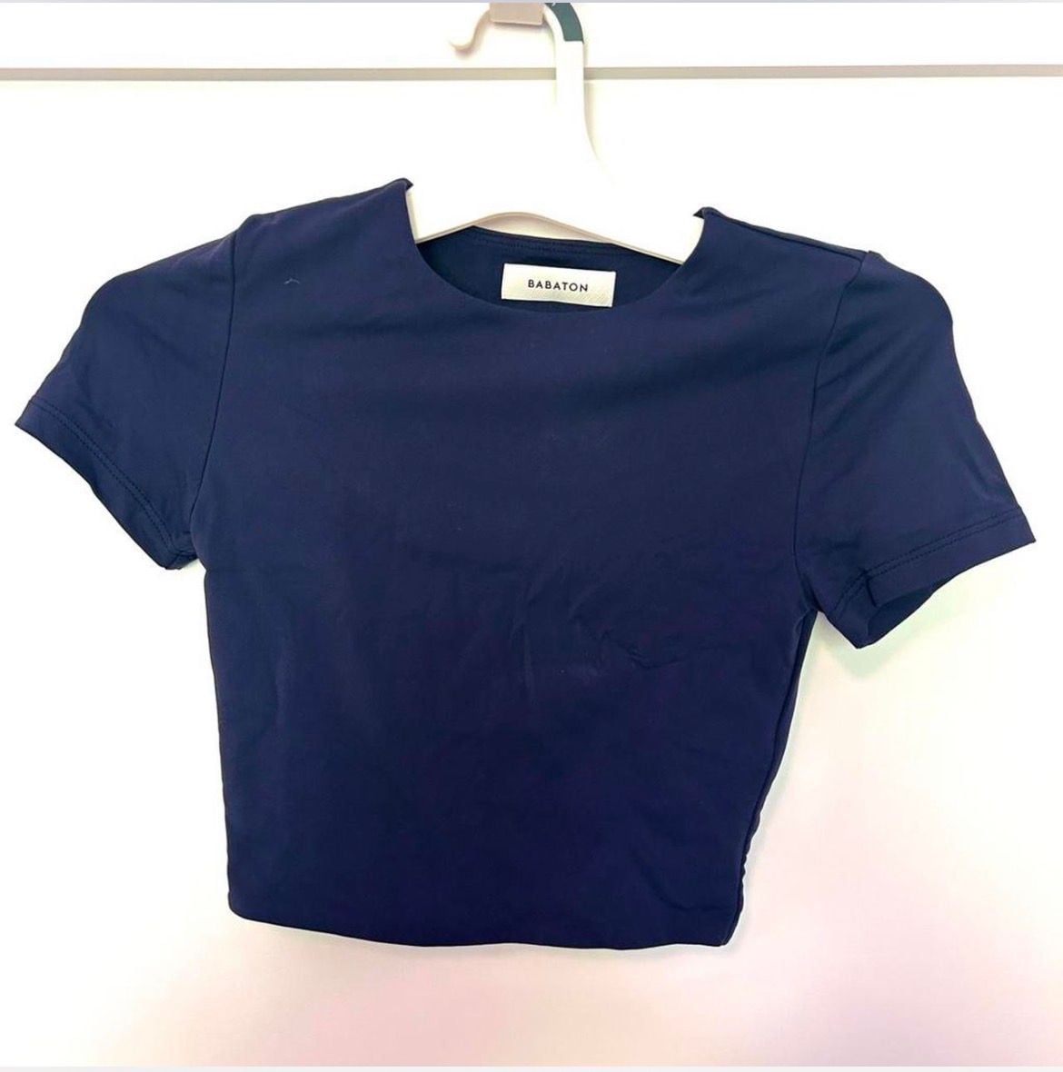 Aritzia Babaton Crop Top Navy Blue 2