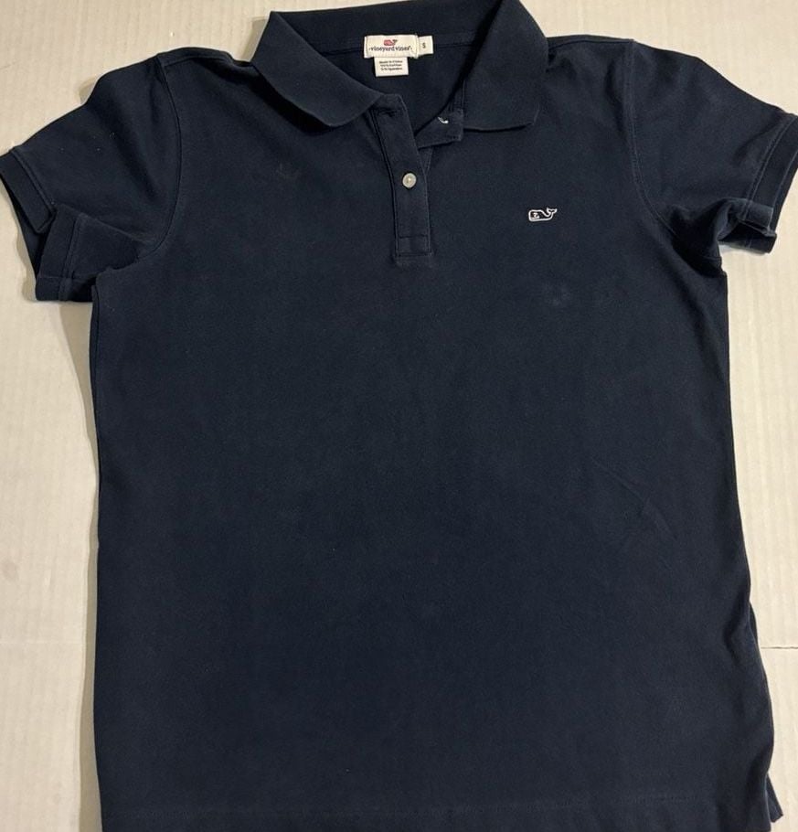 Vineyard Vines Polo Shirt Size S Navy Blue Cotton Blend 3