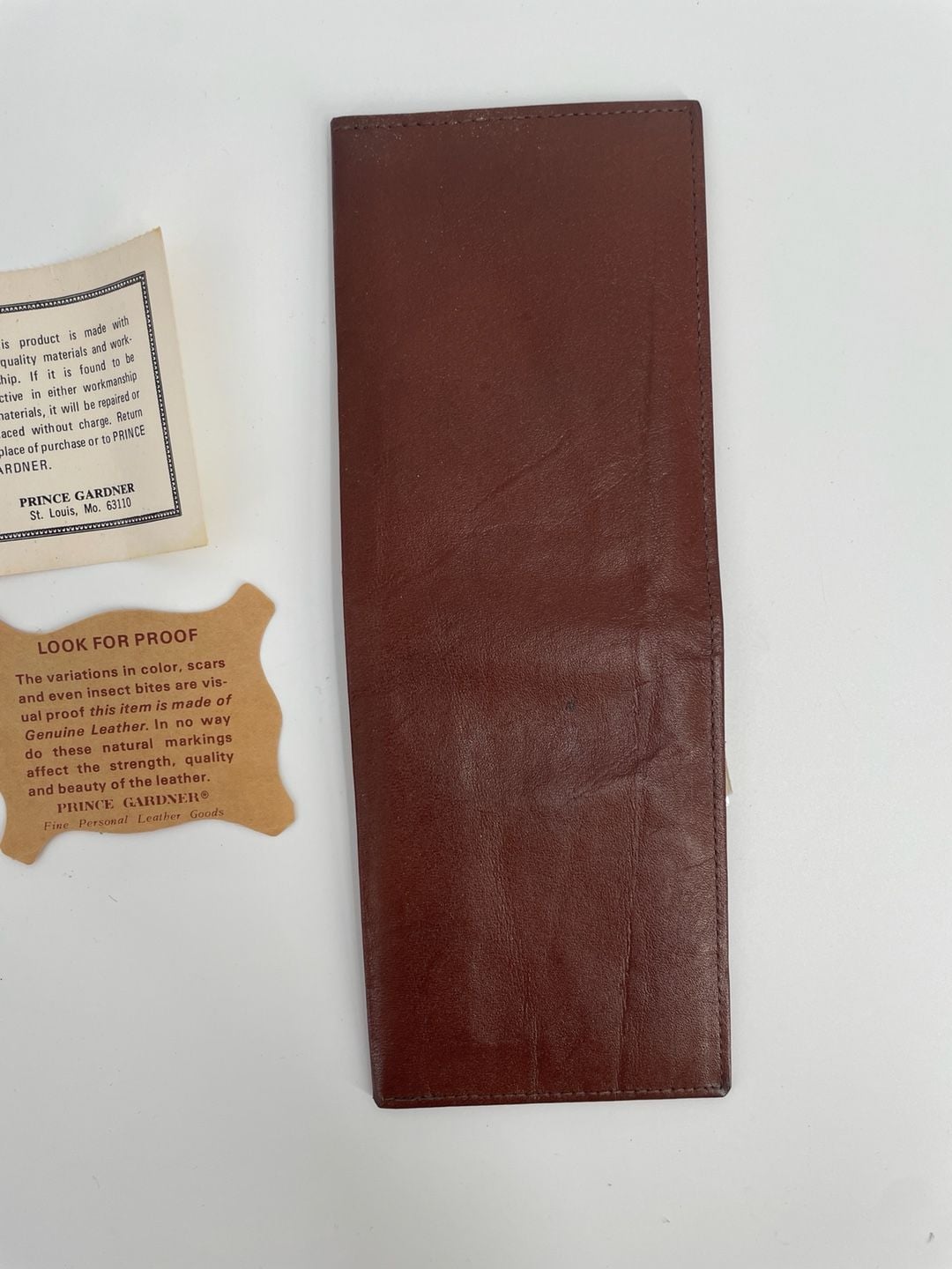 Prince Gardner Leather Bifold Wallet Brown Vintage 7