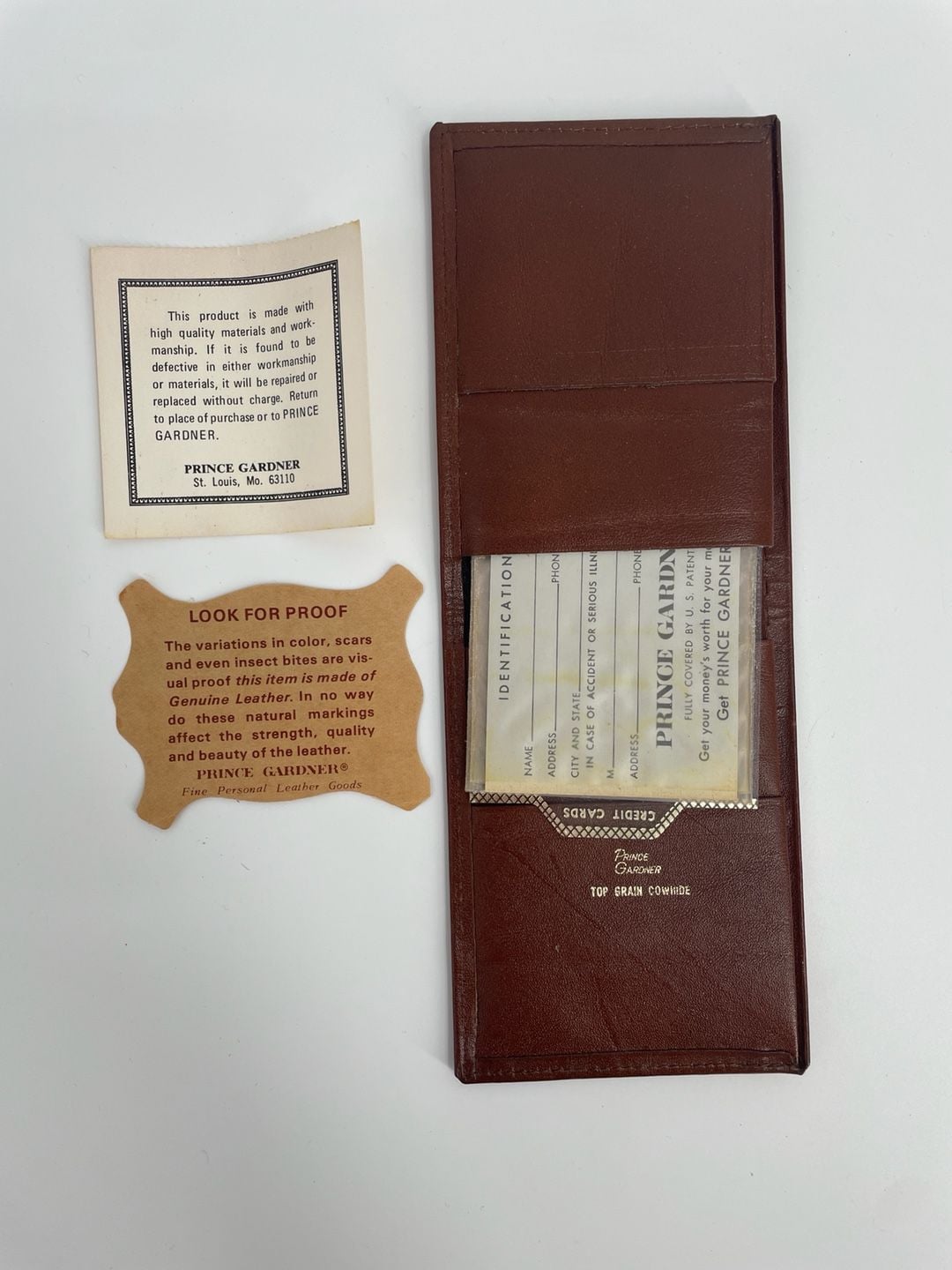 Prince Gardner Leather Bifold Wallet Brown Vintage 8