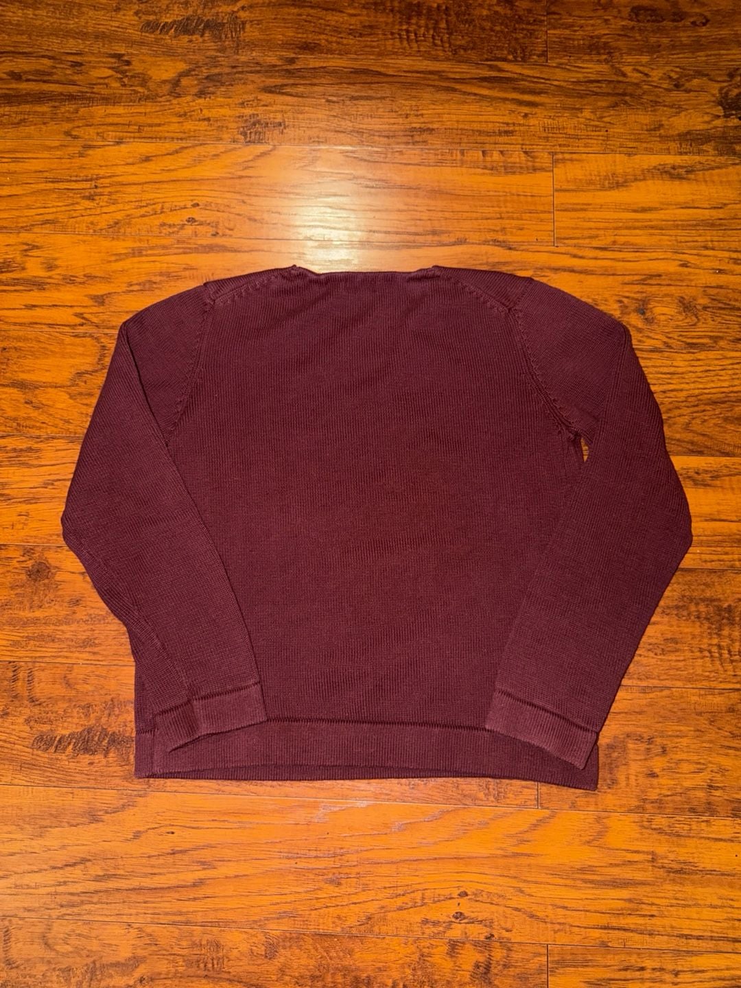 Women’s J.Crew V-Neck Sweater Small Burgundy Cotton Knit Long Sleeve 6