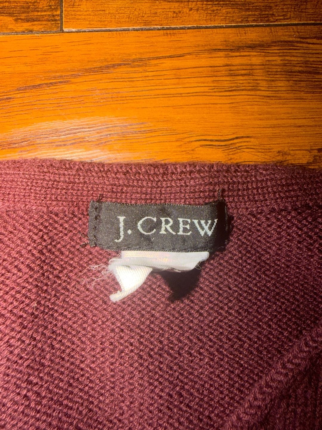 Women’s J.Crew V-Neck Sweater Small Burgundy Cotton Knit Long Sleeve 7