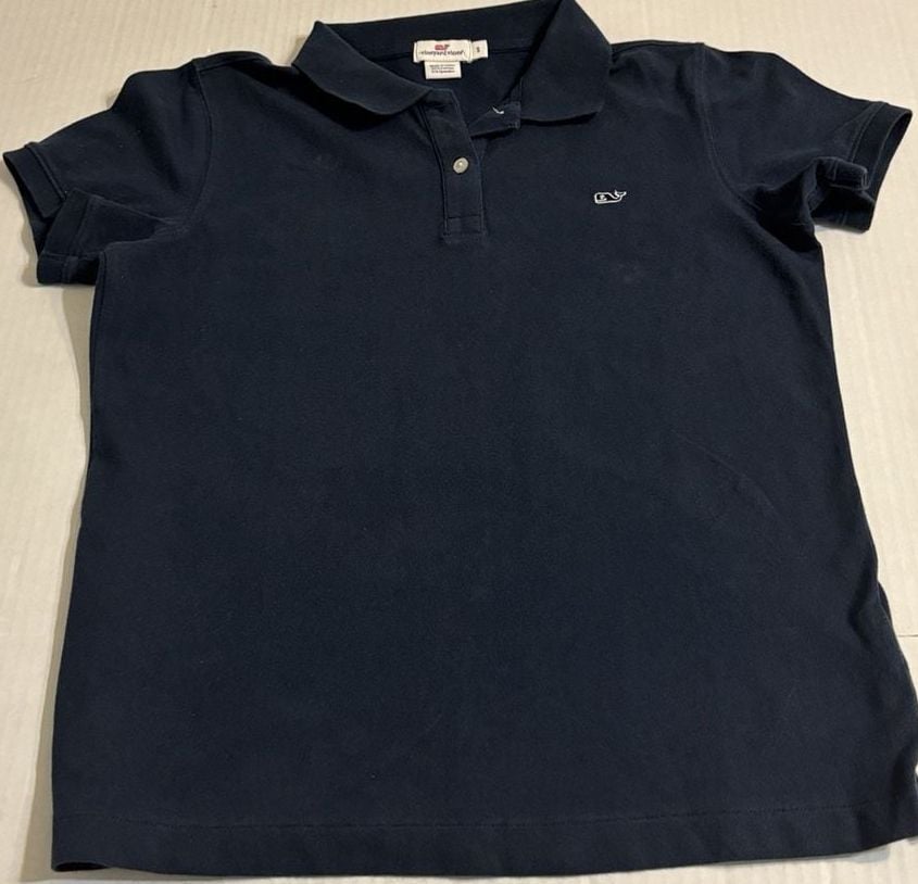 Vineyard Vines Polo Shirt Size S Navy Blue Cotton Blend 6