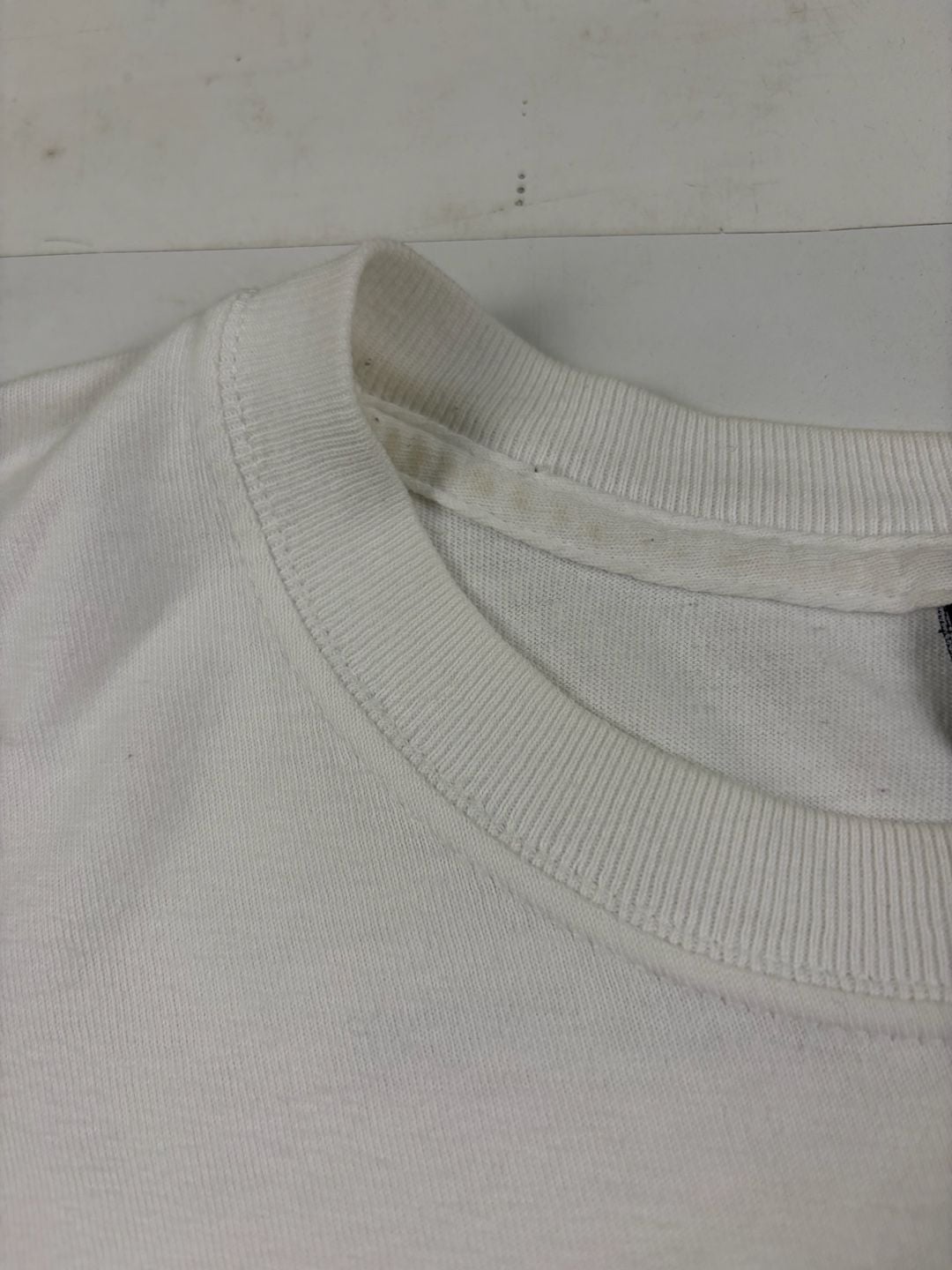Stussy Graphic Photo T-Shirt White Surfboard Orange Dress Size M (OF) *light staining 6