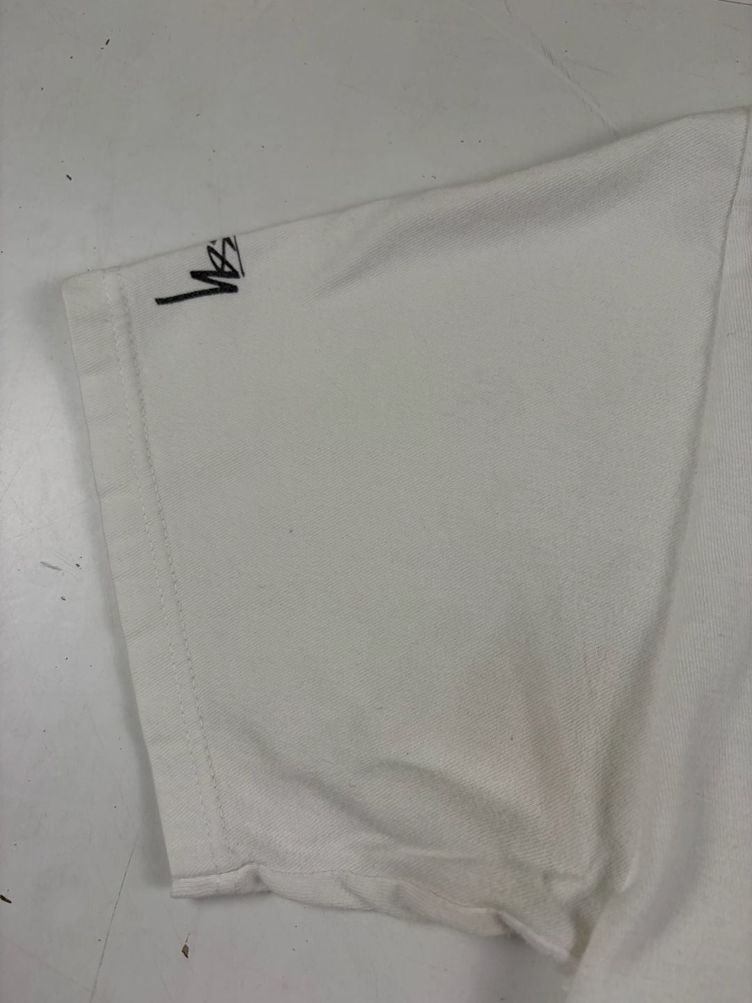 Stussy Graphic Photo T-Shirt White Surfboard Orange Dress Size M (OF) *light staining 12
