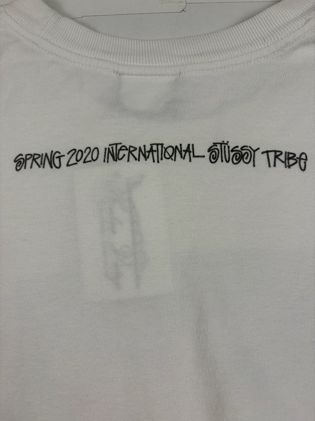 Stussy Graphic Photo T-Shirt White Surfboard Orange Dress Size M (OF) *light staining 13