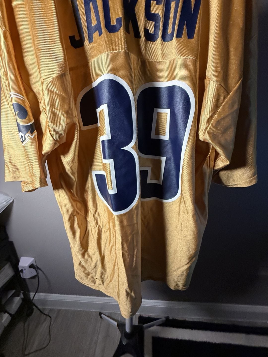 NFL Players Steven Jackson 39 Rams Jersey Size L Gold 10