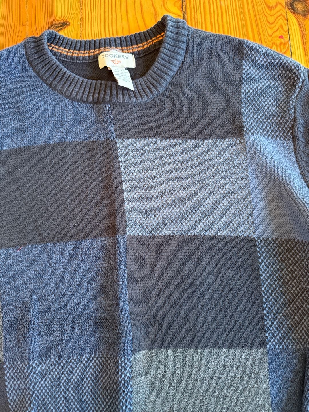 Dockers Colorblock Cotton Crewneck Sweater Size XL Blue 4